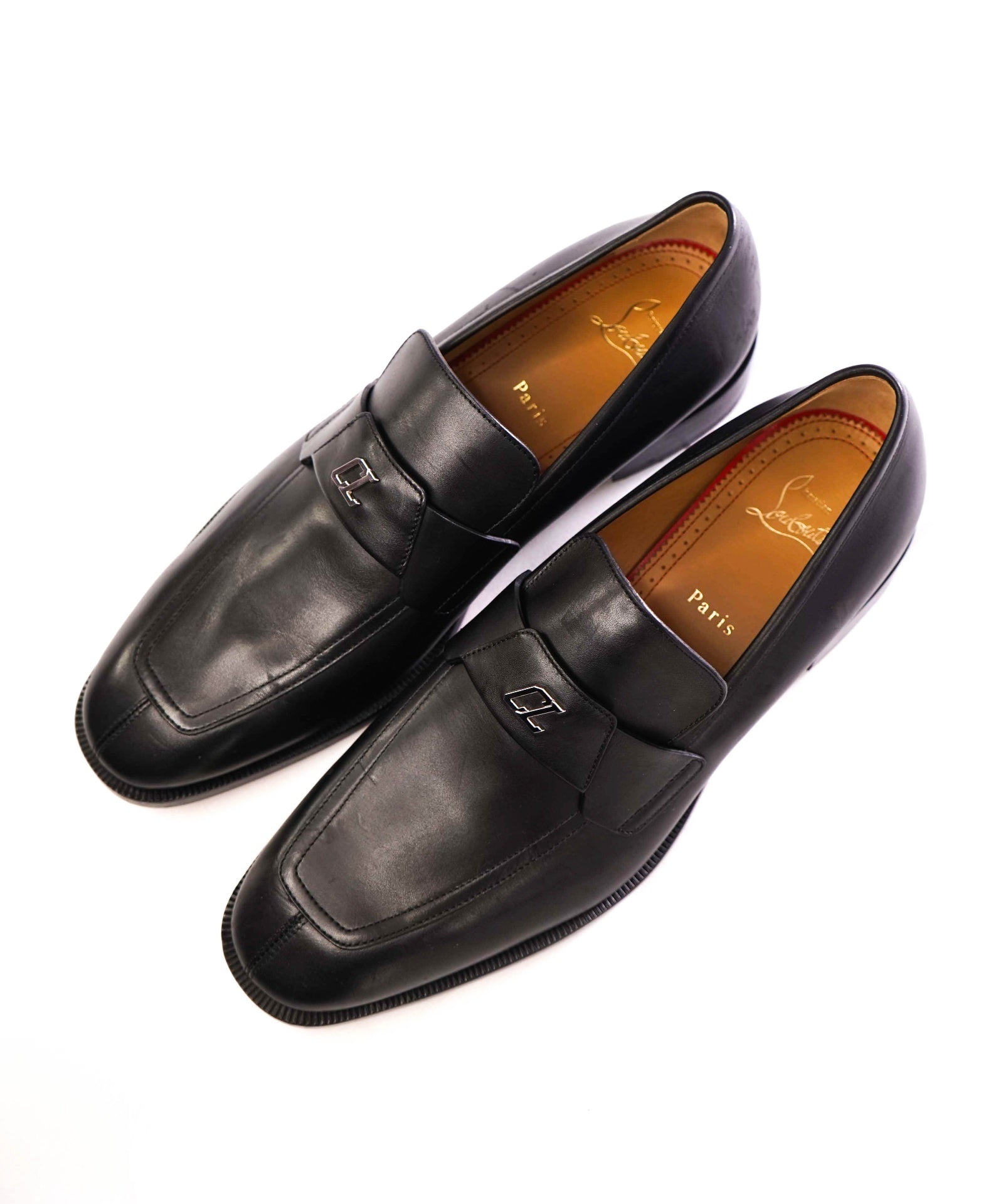 $1,100 CHRISTIAN LOUBOUTIN - *VARSIMOC* Black Leather Loafers US 9.5 (42.5 EU)