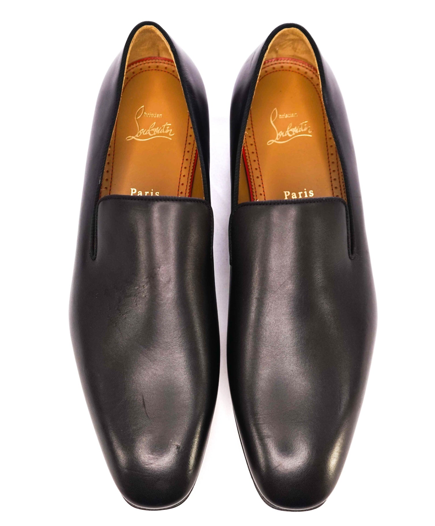 $1,050 CHRISTIAN LOUBOUTIN - * Dandelion* Black Leather Loafers US 10 (43EU)
