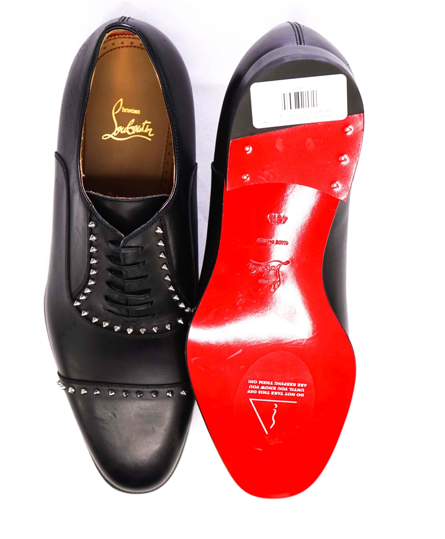 $1,200 CHRISTIAN LOUBOUTIN - *CLOOCLOO* Black Spike Oxfords US 10.5 (43.5EU)