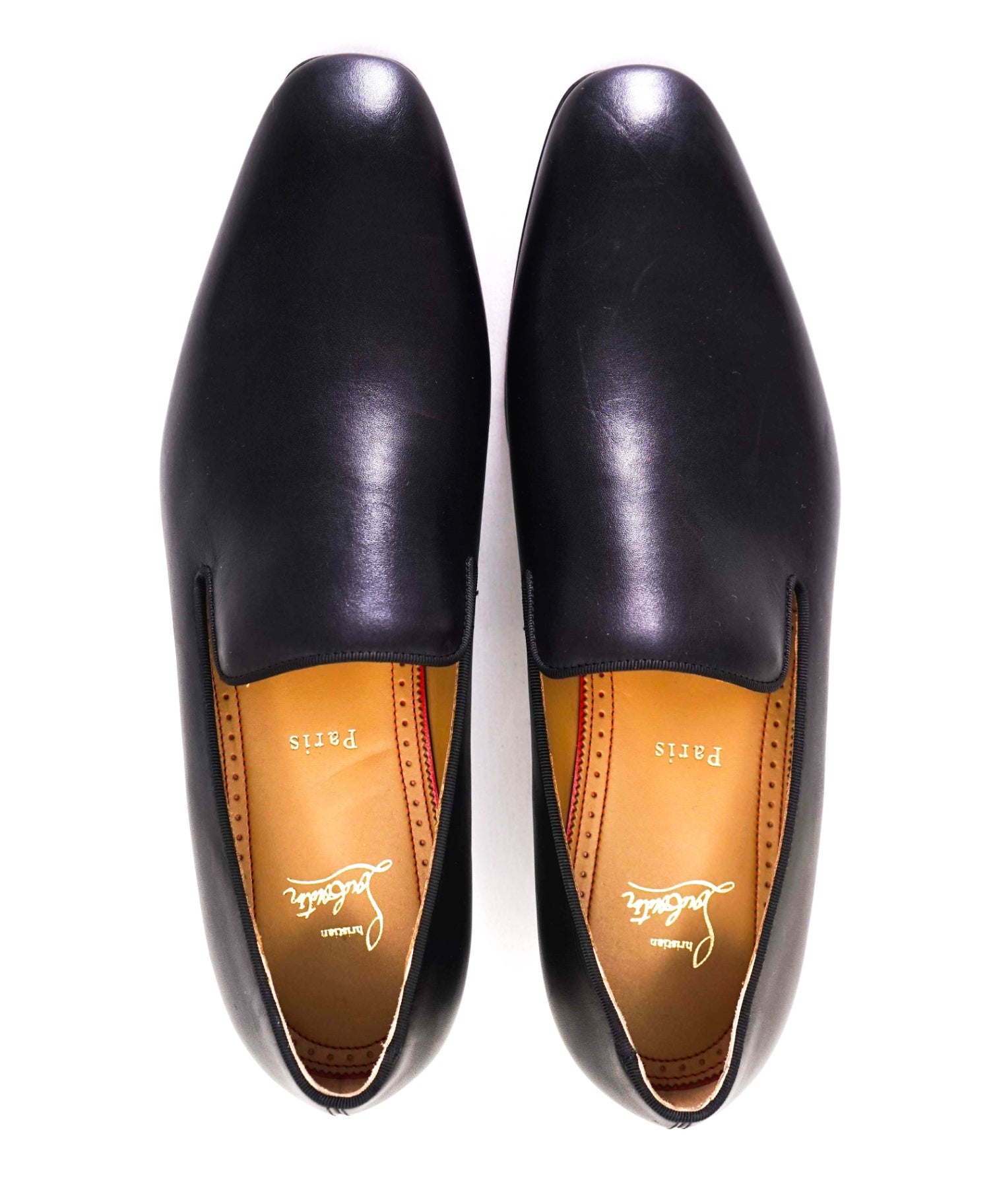 $1,050 CHRISTIAN LOUBOUTIN - * Dandelion* Black Leather Loafers US 10 (43EU)