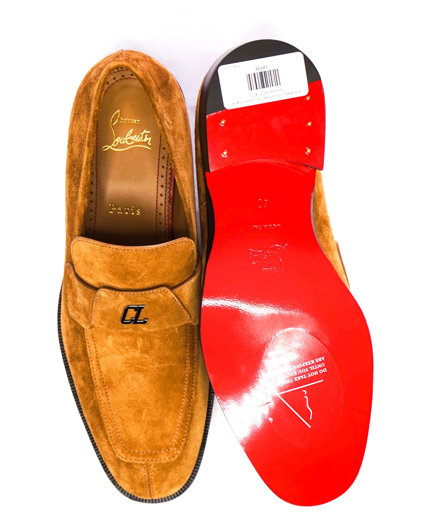 $1,100 CHRISTIAN LOUBOUTIN - *VARSIMOC* Brown Suede Loafers US 7 (40EU)