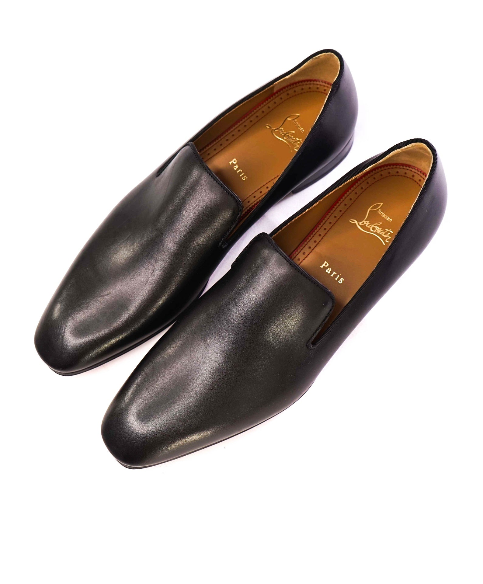 $1,050 CHRISTIAN LOUBOUTIN - * Dandelion* Black Leather Loafers US 10 (43EU)