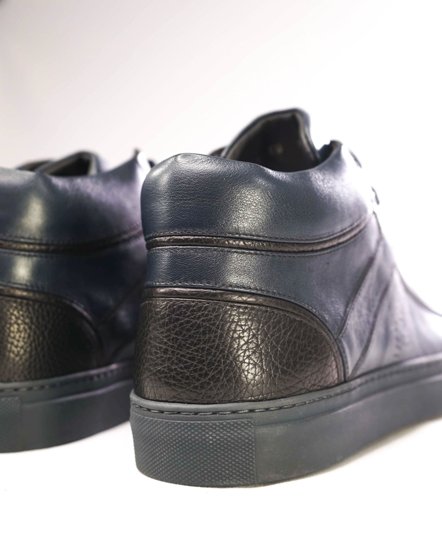 $1,100 BRIONI Navy/Black Sneakers Leather Footwear US 9.5 (UK 8.5)
