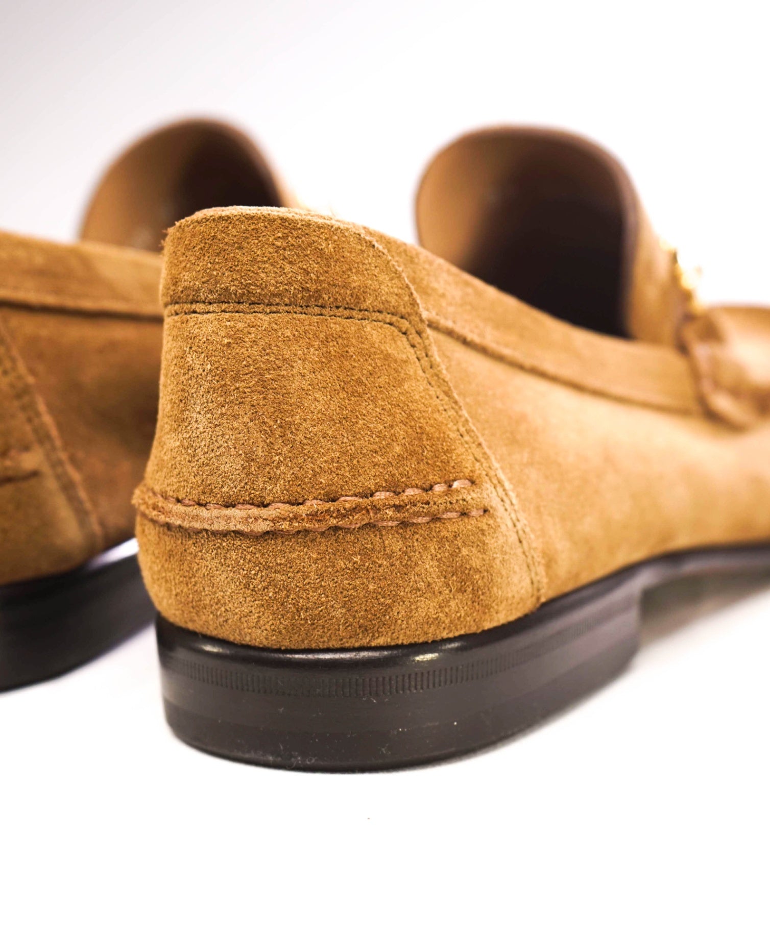 $850 Salvatore Ferragamo "Fiordi" Brown Sugar Loafers Suede 8.5 E