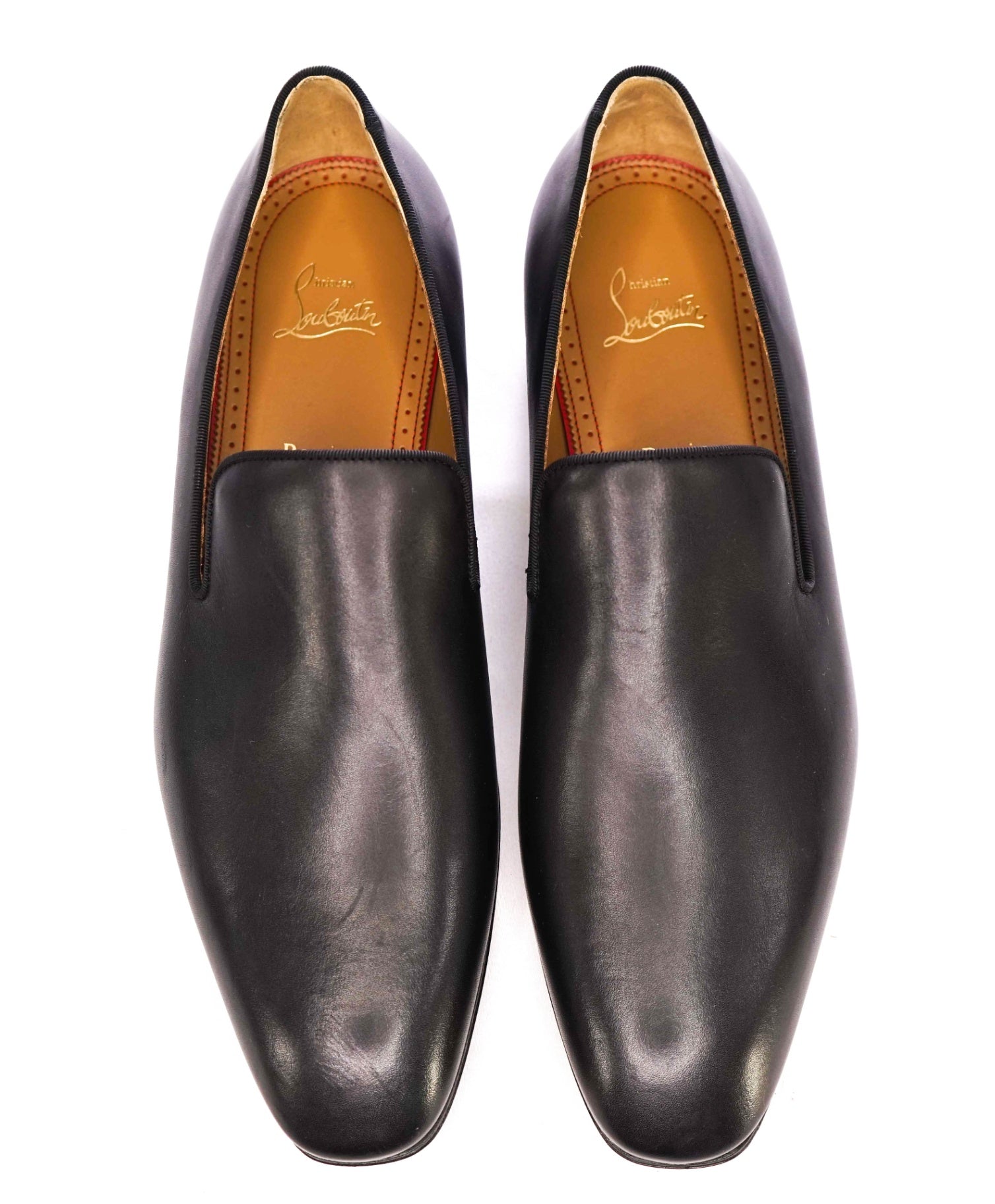 $1,050 CHRISTIAN LOUBOUTIN - * Dandelion* Black Leather Loafers US 10 (43EU)