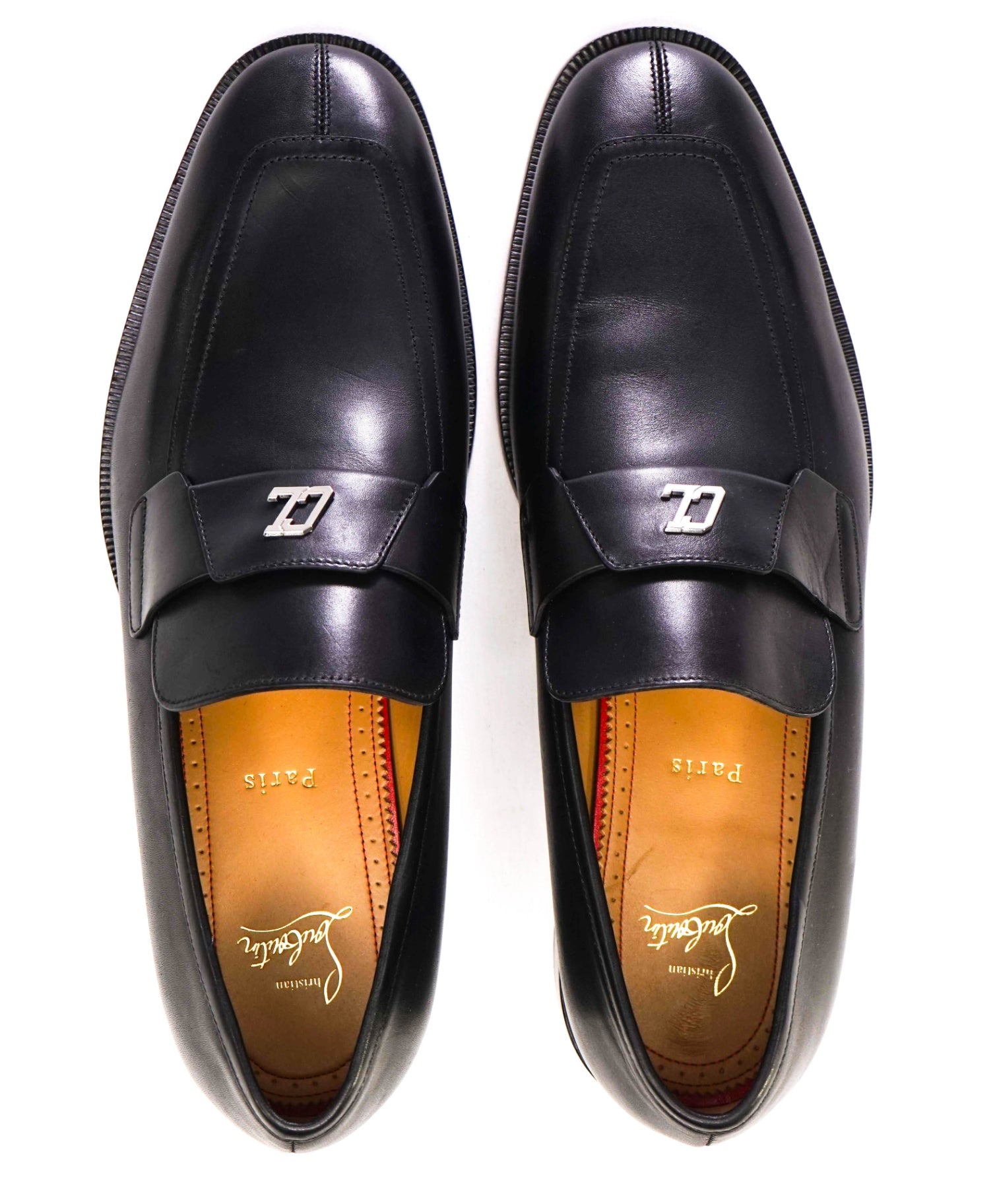 $1,100 CHRISTIAN LOUBOUTIN - *VARSIMOC* Black Leather Loafers US 10 (43EU)