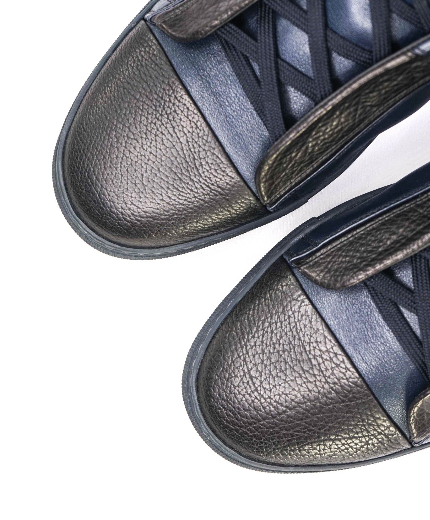 $1,100 BRIONI Navy/Black Sneakers Leather Footwear US 9.5 (UK 8.5)