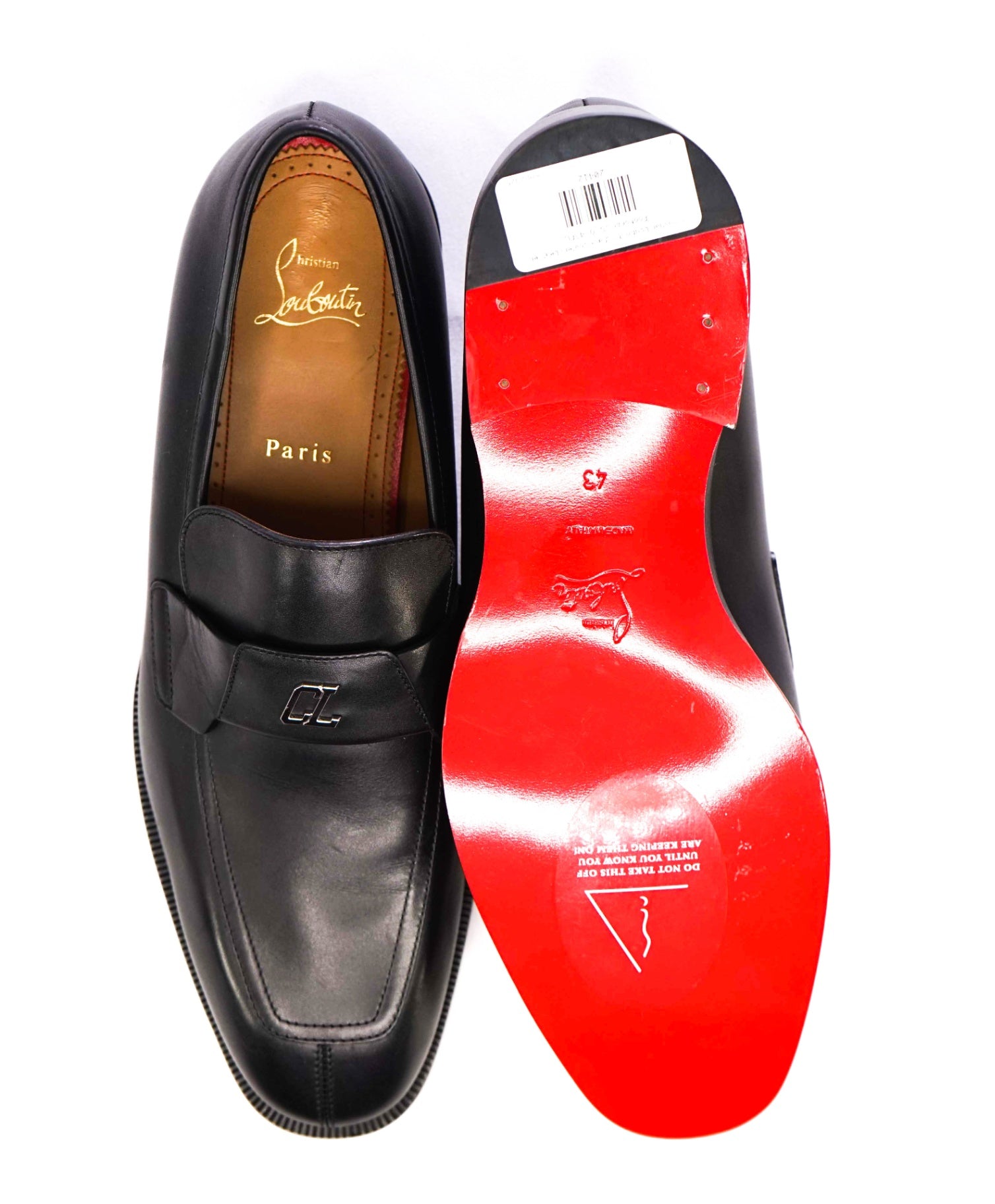 $1,100 CHRISTIAN LOUBOUTIN - *VARSIMOC* Black Leather Loafers US 10 (43EU)