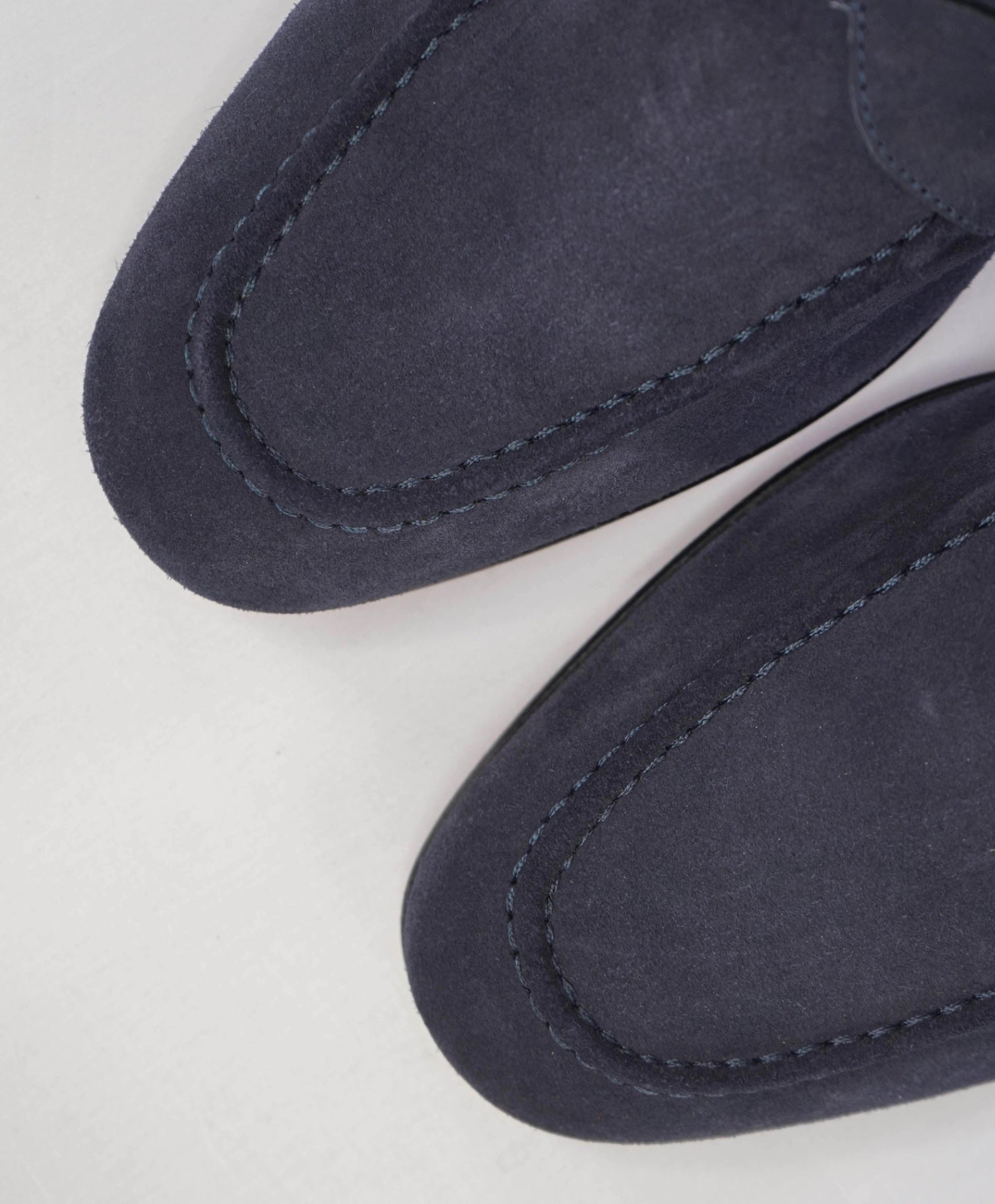 $995 Santoni Navy Blue Penny Loafers Suede ORANGE SOLE US 11 (UK10)