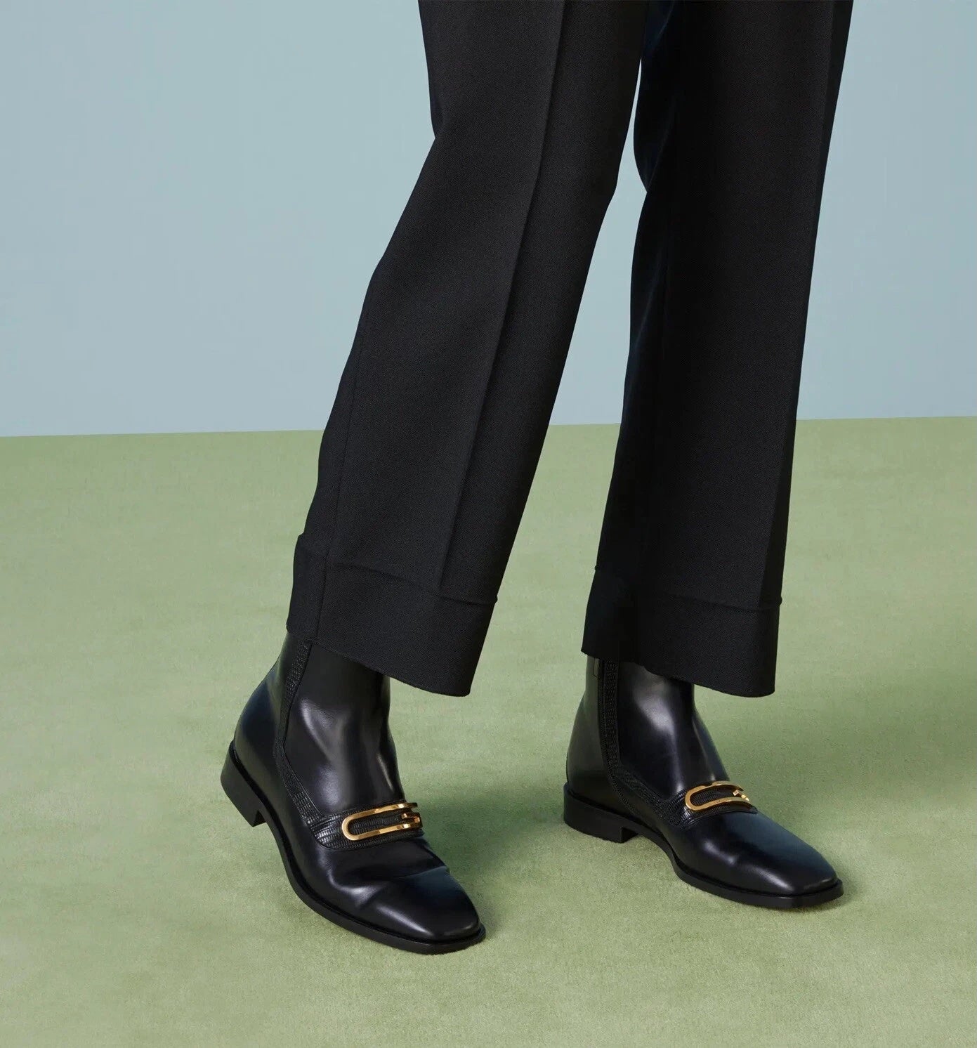 $1,400 GUCCI Black LIZARD SKIN G Boots Leather US 9 (8.5G)