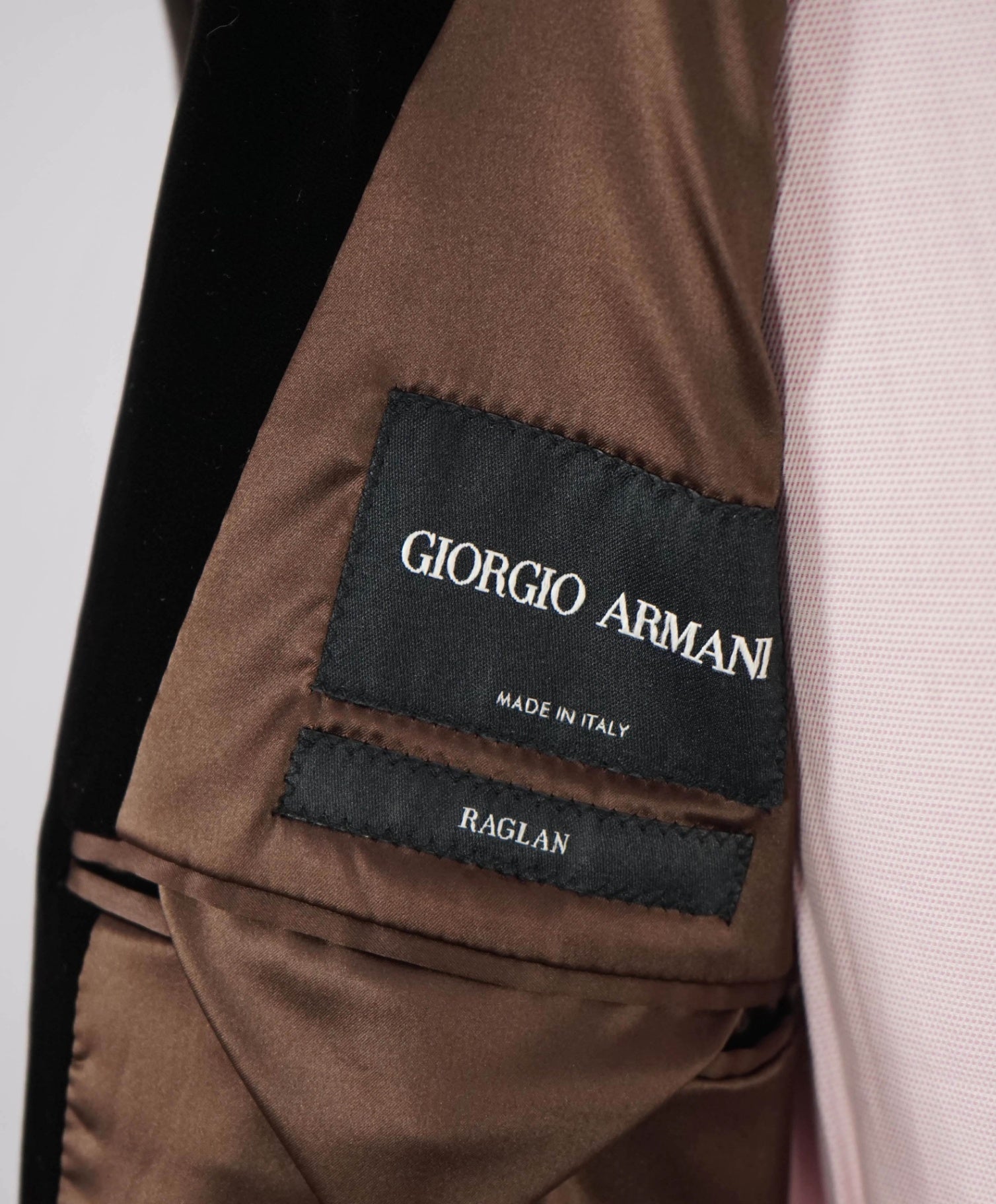 Giorgio Armani "Raglan" Brown Double breasted Velvet Dinner Jacket Blazer 42R