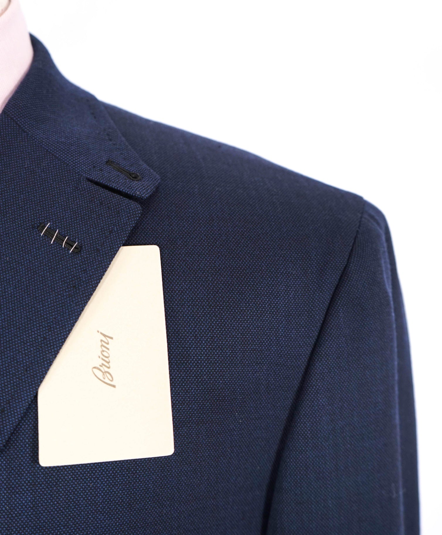 $3,995 Brioni Solid Navy Blue Wool/Suede Patch Pocket Blazer 42L