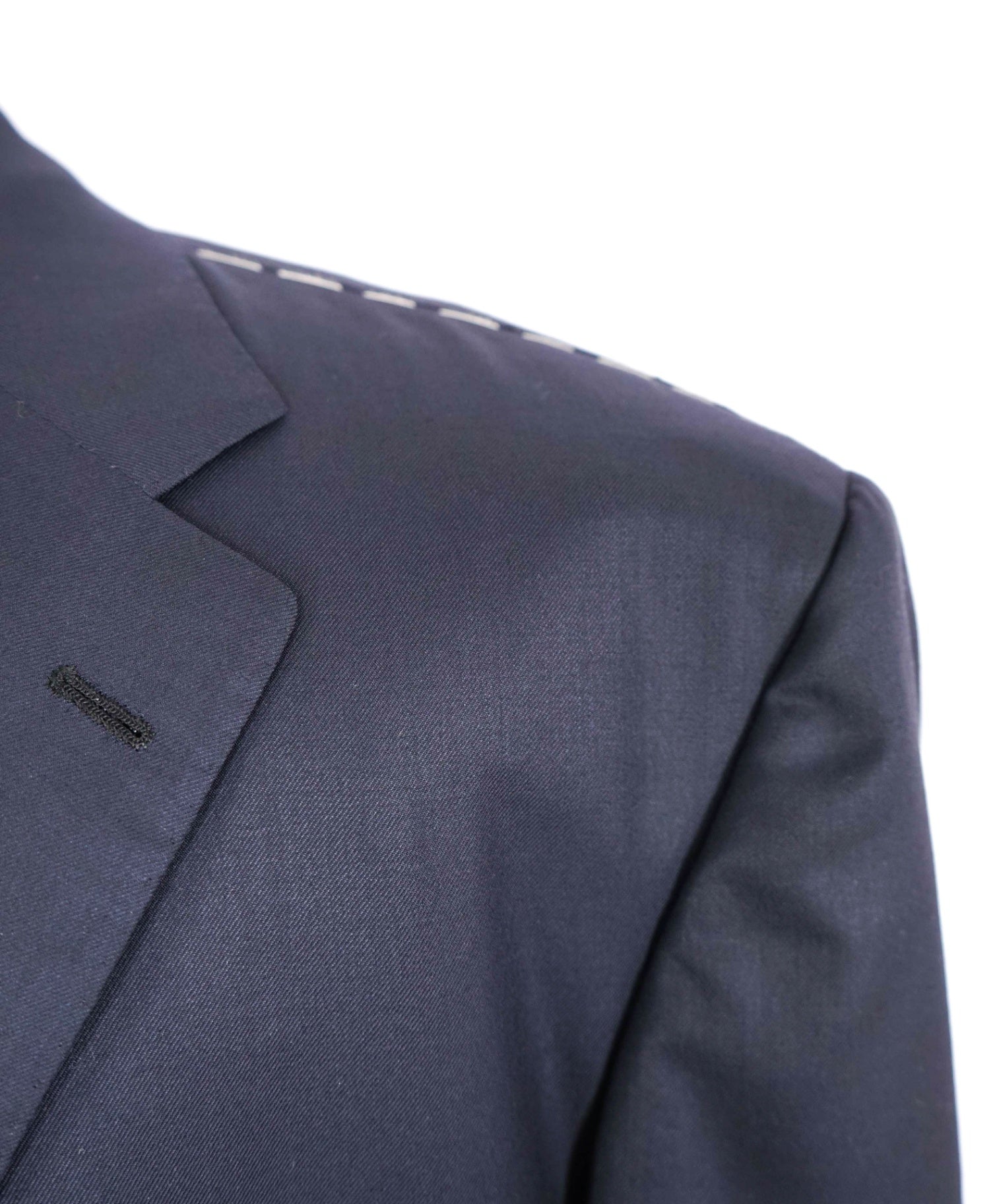 $9,500 KITON Solid Navy Wool Suit 50L