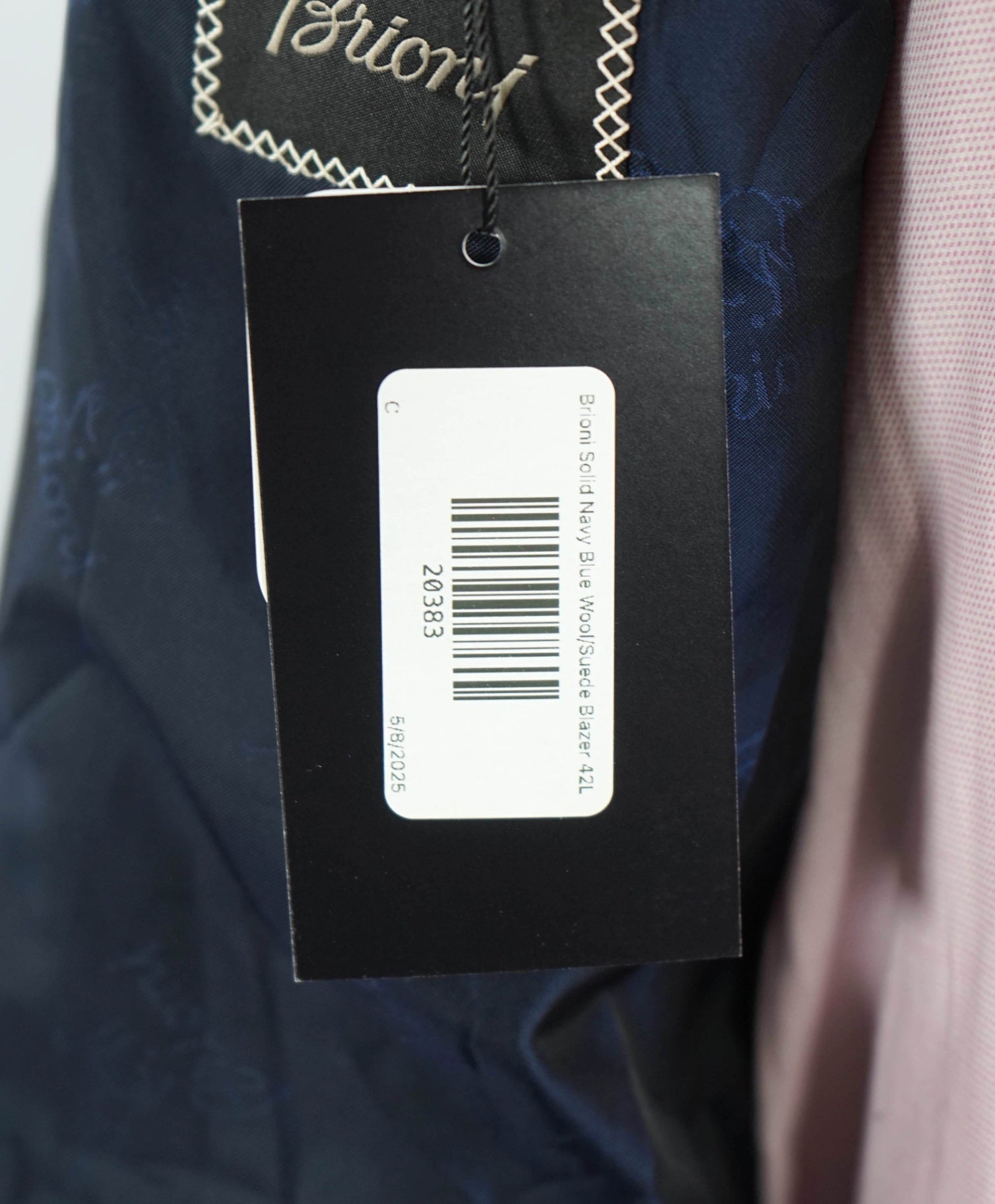$3,995 Brioni Solid Navy Blue Wool/Suede Patch Pocket Blazer 42L