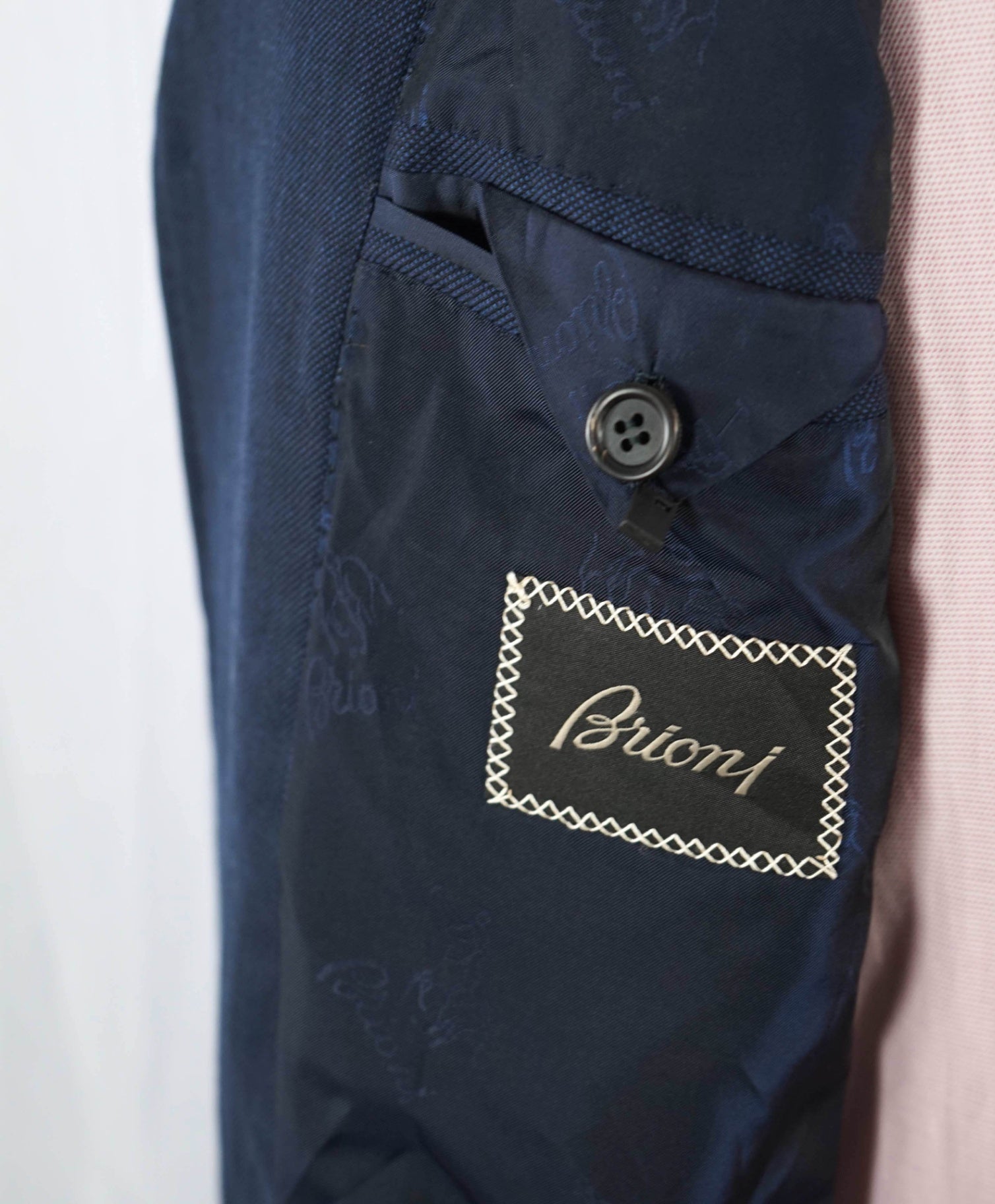 $3,995 Brioni Solid Navy Blue Wool/Suede Patch Pocket Blazer 42L