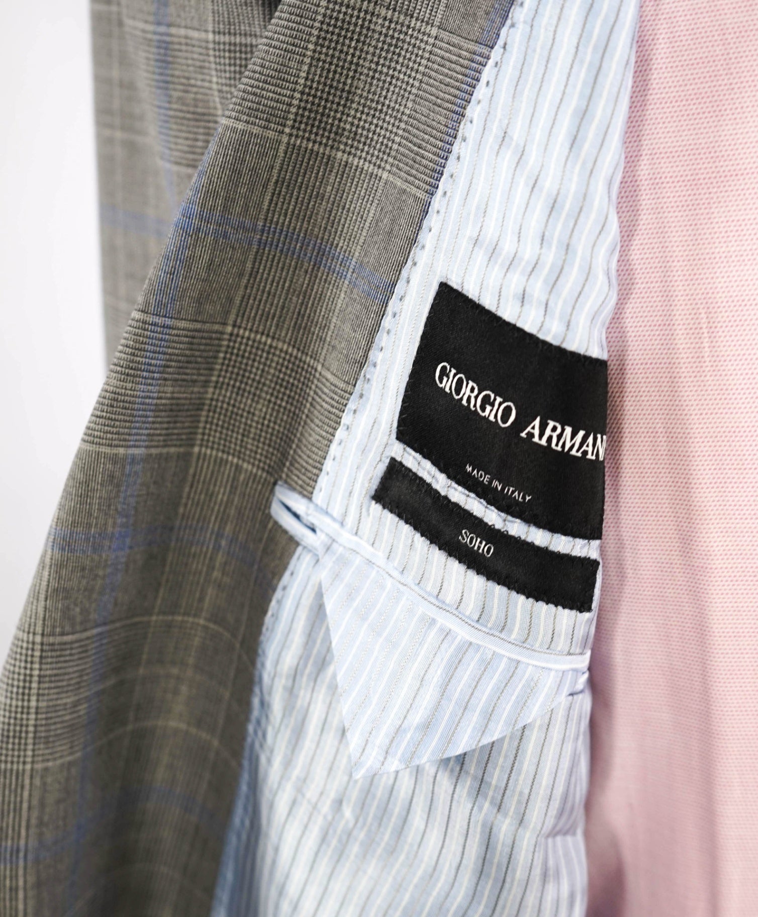 $3,795 GIORGIO ARMANI - "SOHO" Prince of Wales Suit 46R