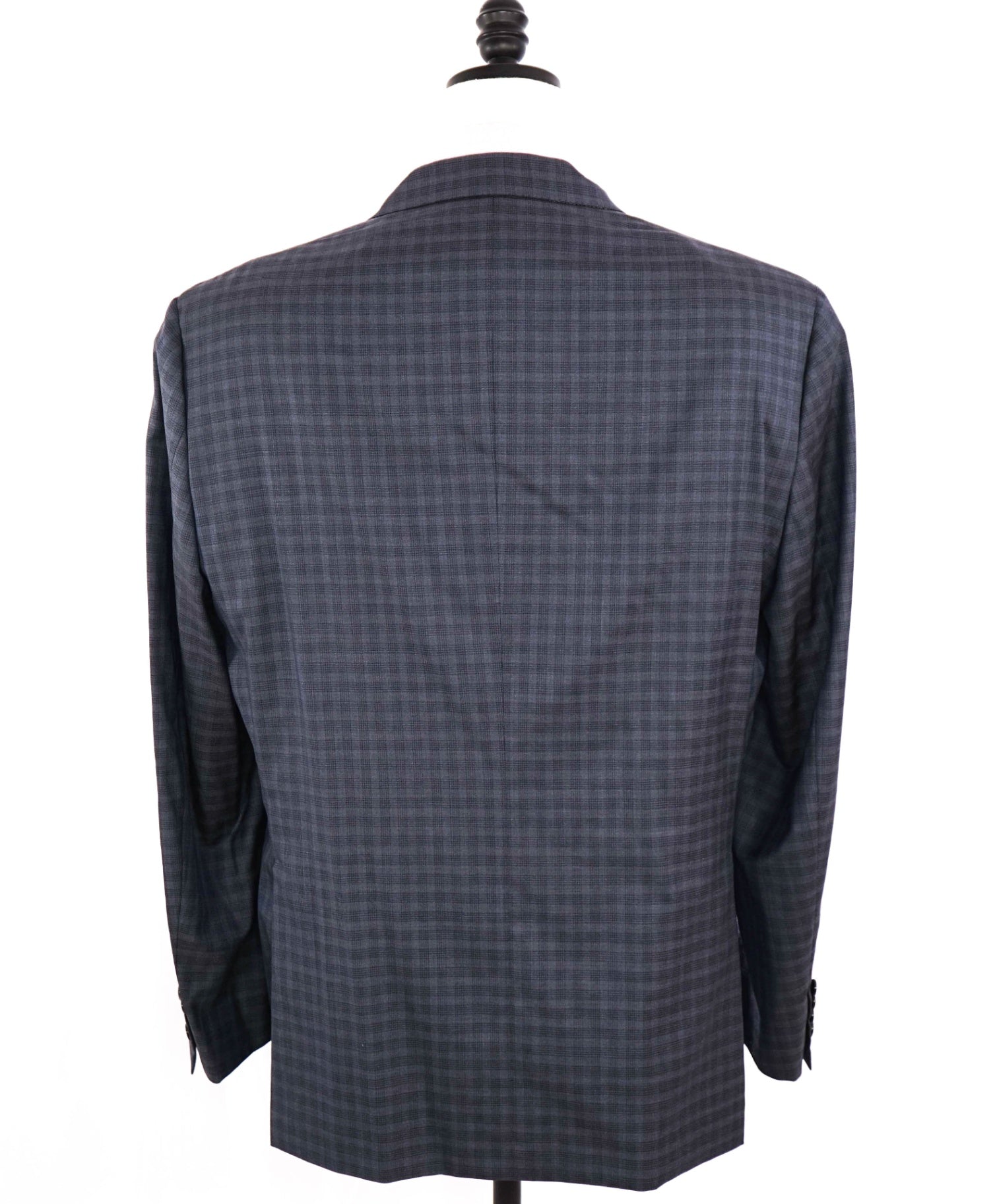$7,000 Brioni "Bracciano" Navy Blue Check Wool/Silk Suit 48R