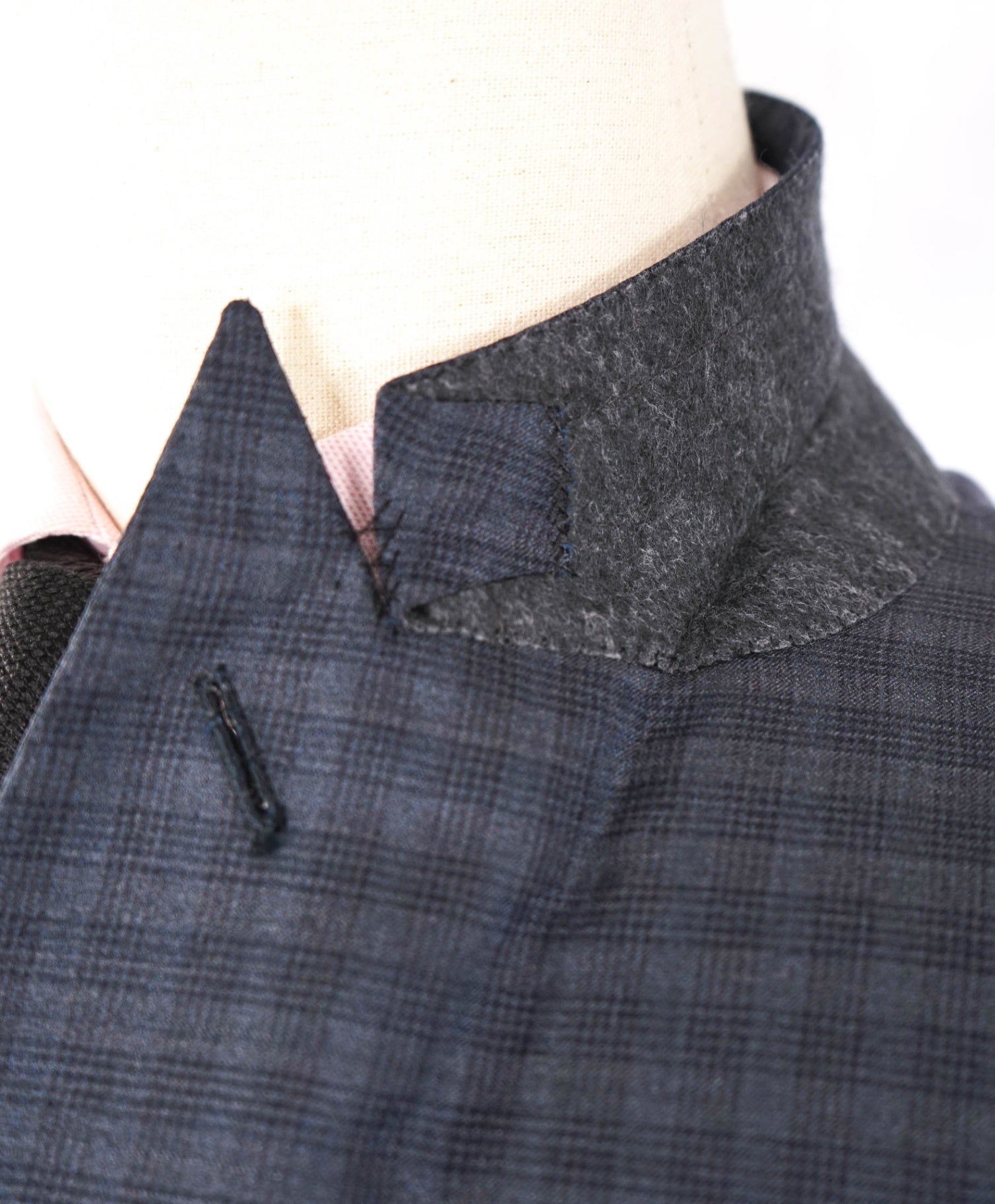 $7,000 Brioni "Bracciano" Navy Blue Check Wool/Silk Suit 48R