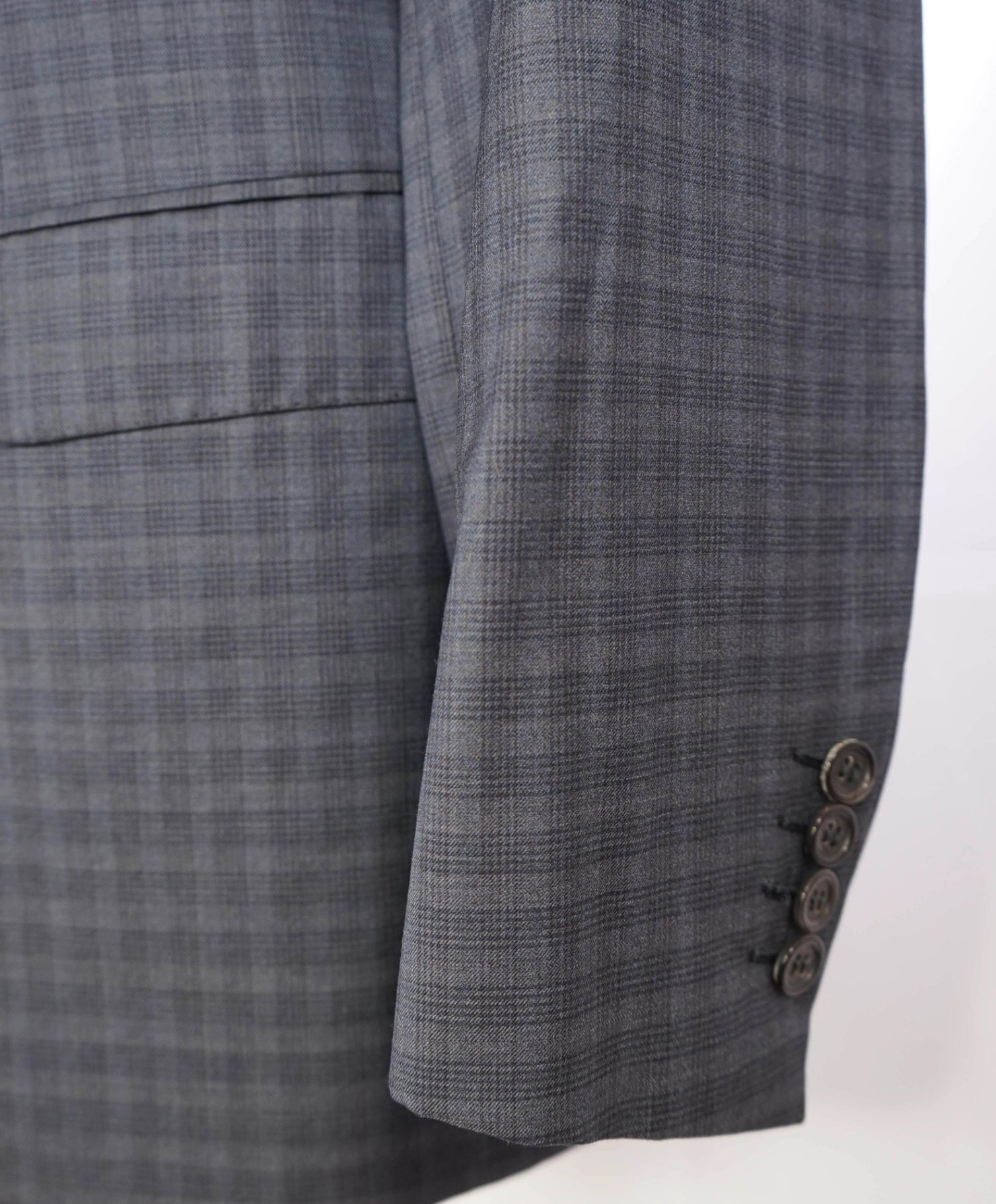 $7,000 Brioni "Bracciano" Navy Blue Check Wool/Silk Suit 48R