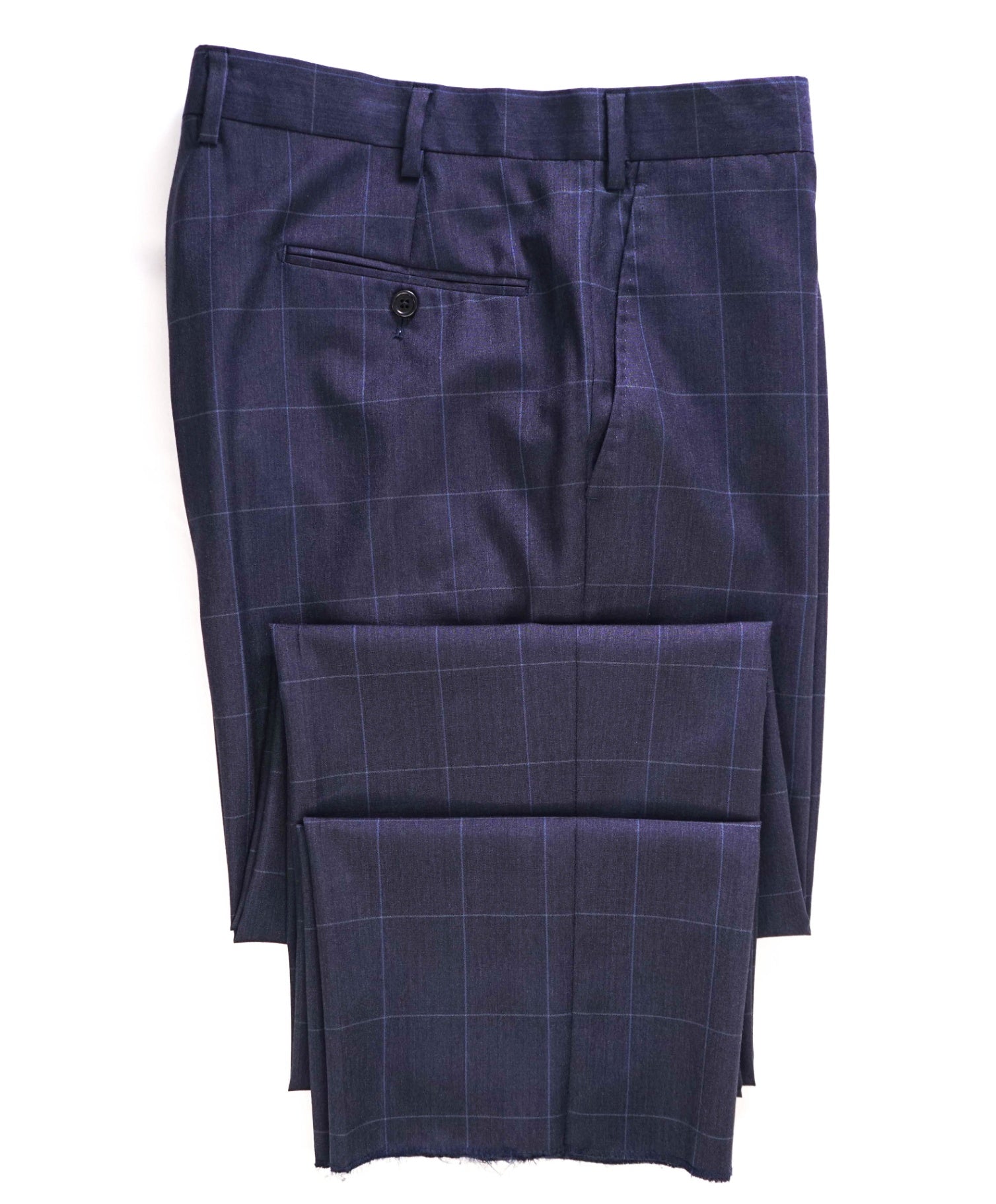 $400 Saks Fifth Avenue Navy Window pane Wool Pants 38W