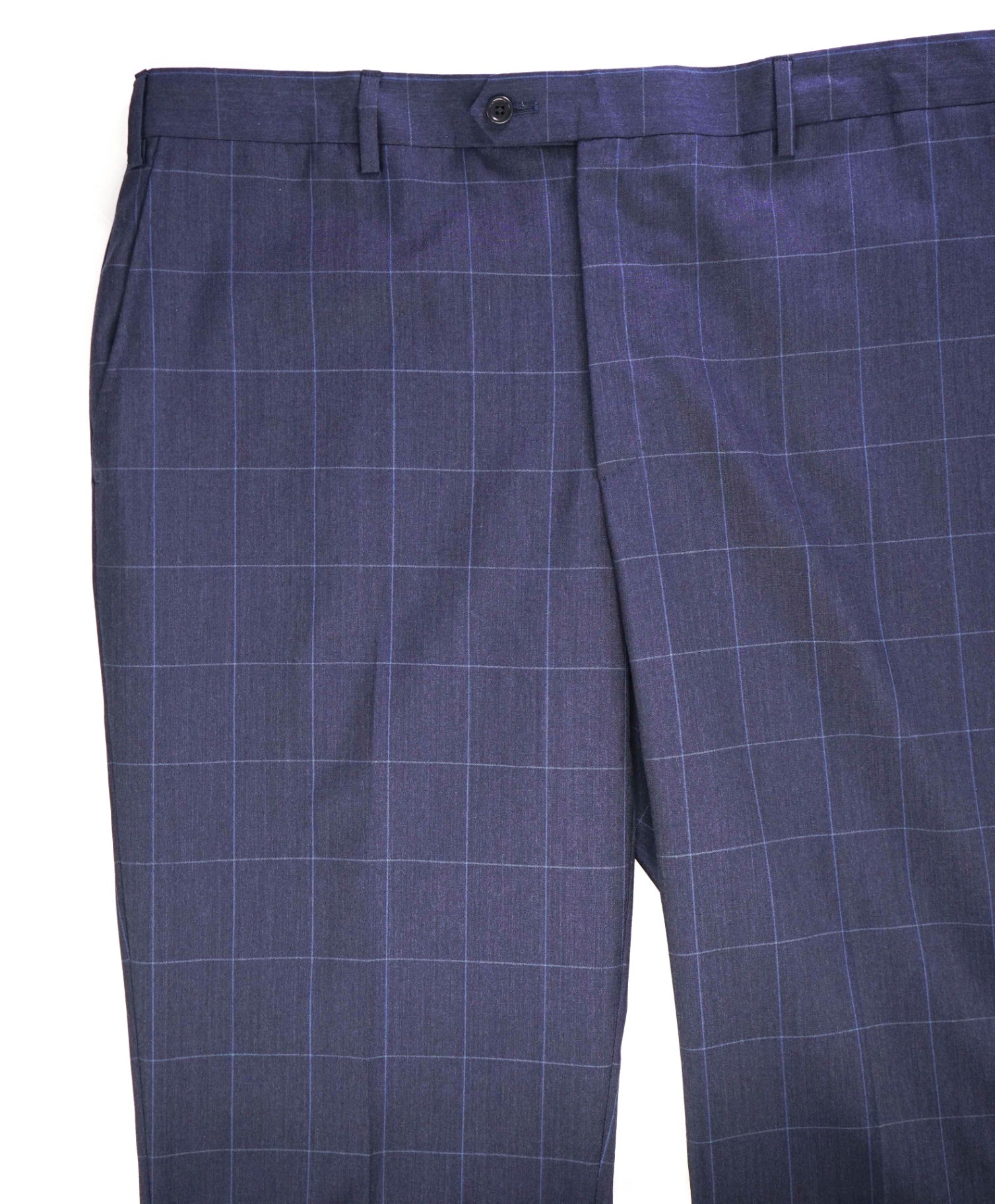 $400 Saks Fifth Avenue Navy Window pane Wool Pants 38W