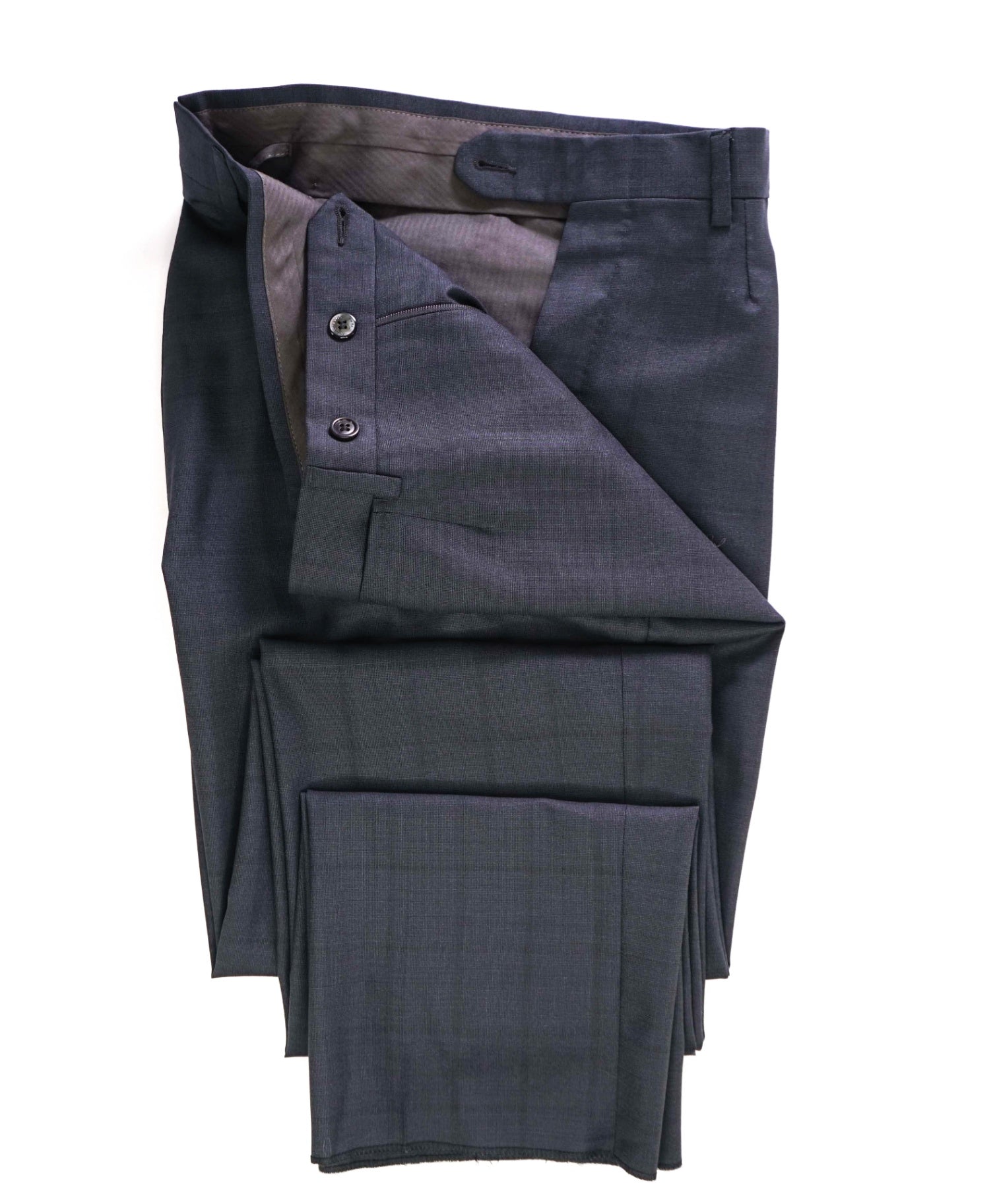 $895 Ermenegildo Zegna Grey Window pane Wool/Silk Pants 34W