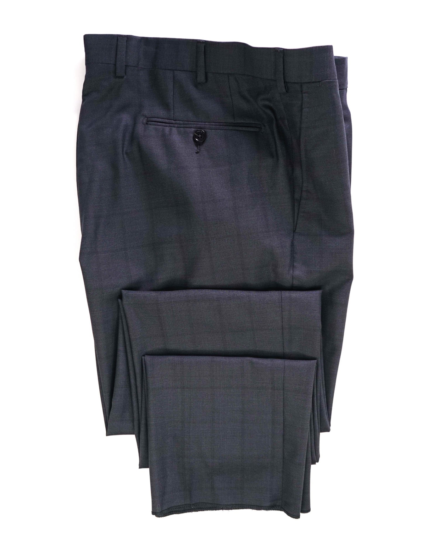 $895 Ermenegildo Zegna Grey Window pane Wool/Silk Pants 34W