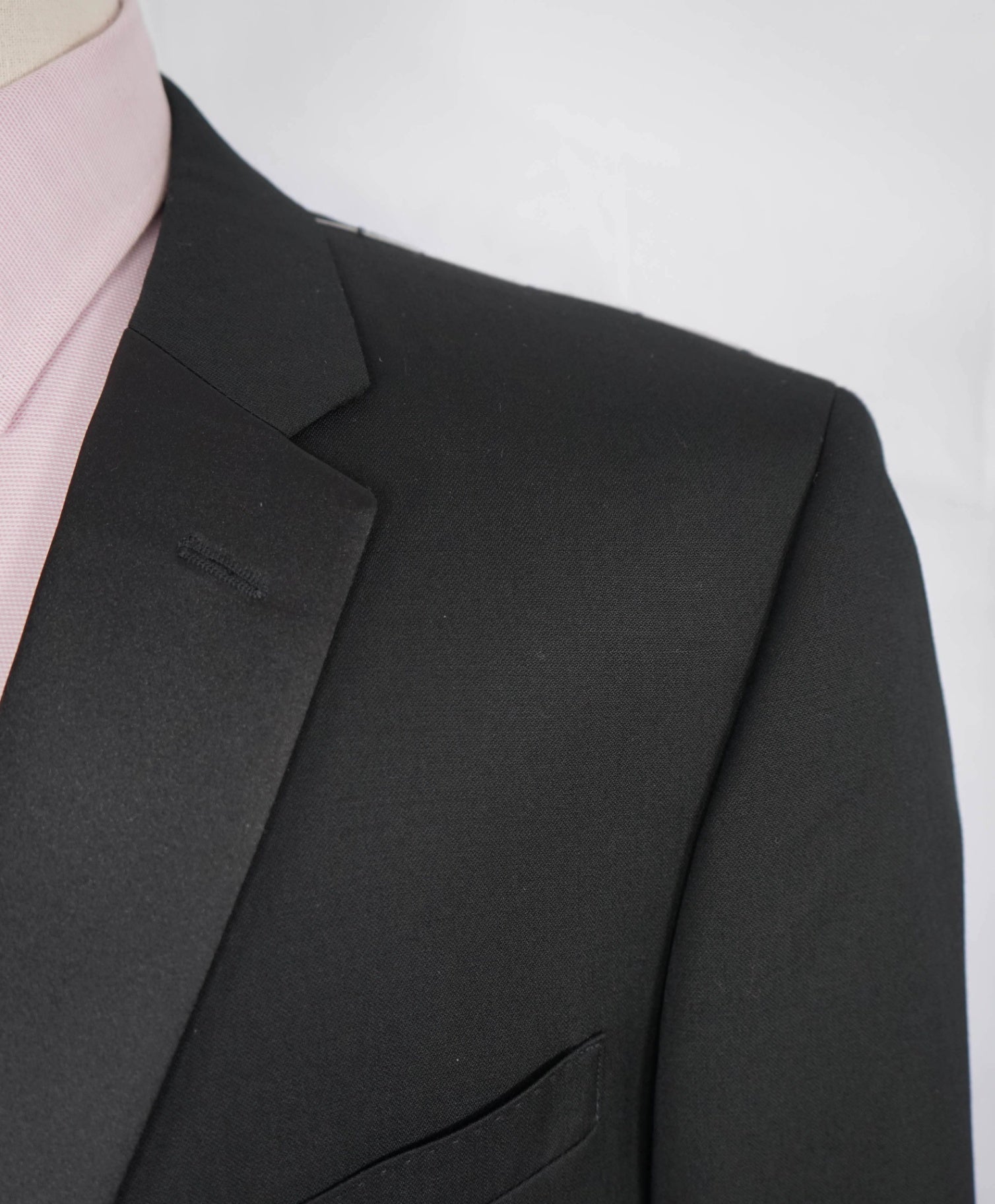 IKE evening "Super 120'S" Black Satin Lapel Wool 1-pc Blazer 48L