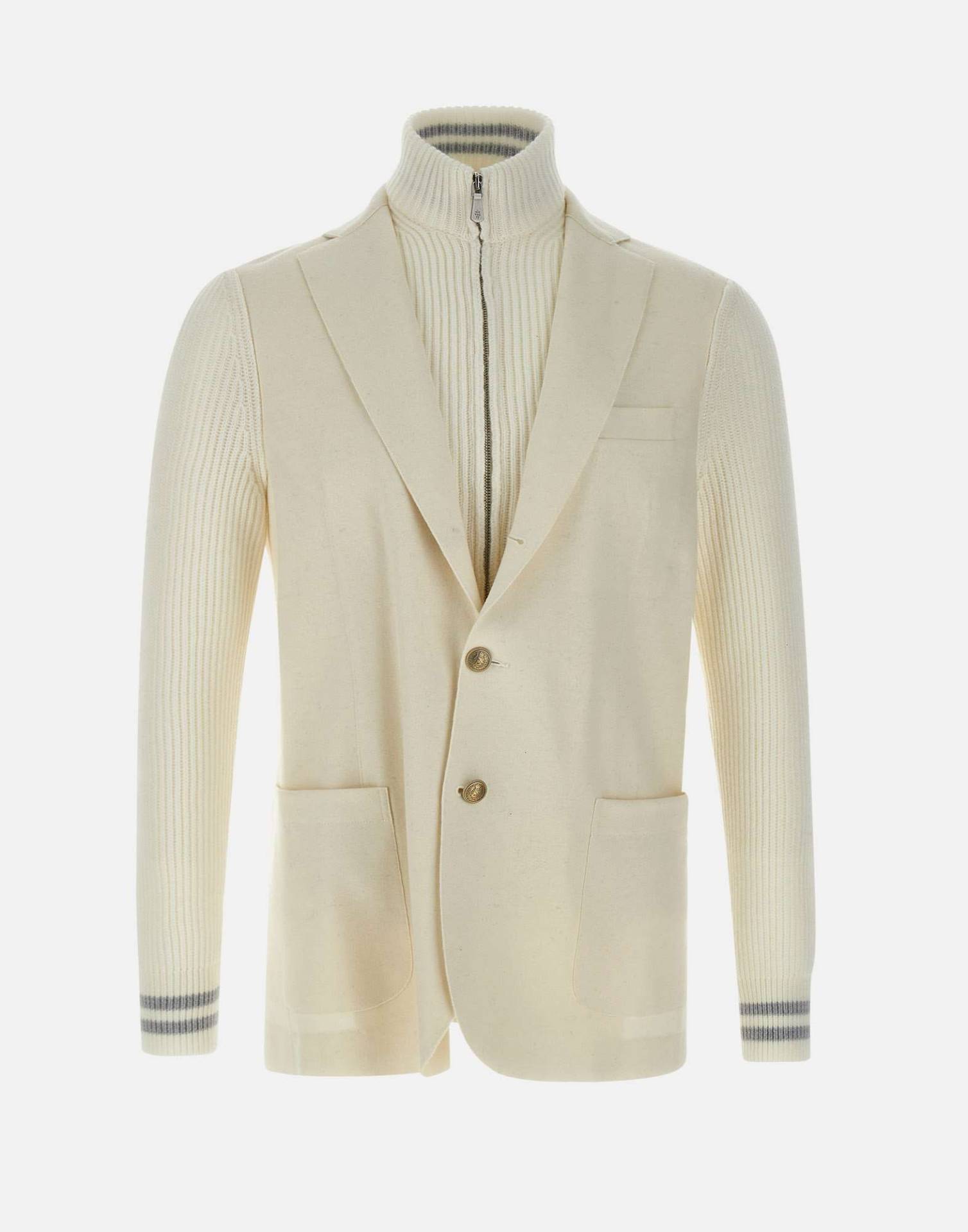 $2,295 Eleventy Blazer Knit Sweater Insert Zipper Blazer - Small