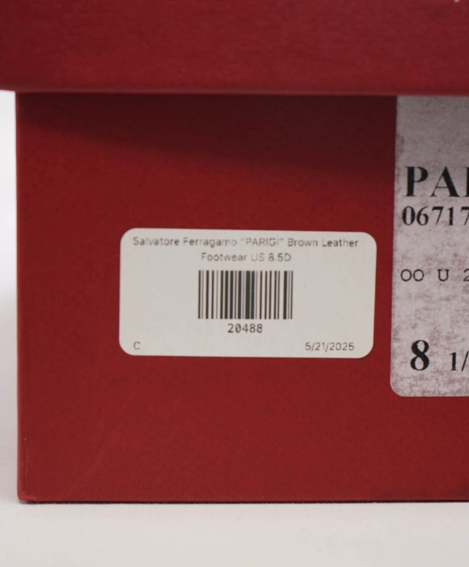 $800 Salvatore Ferragamo "PARIGI" Brown Leather Footwear US 8.5D