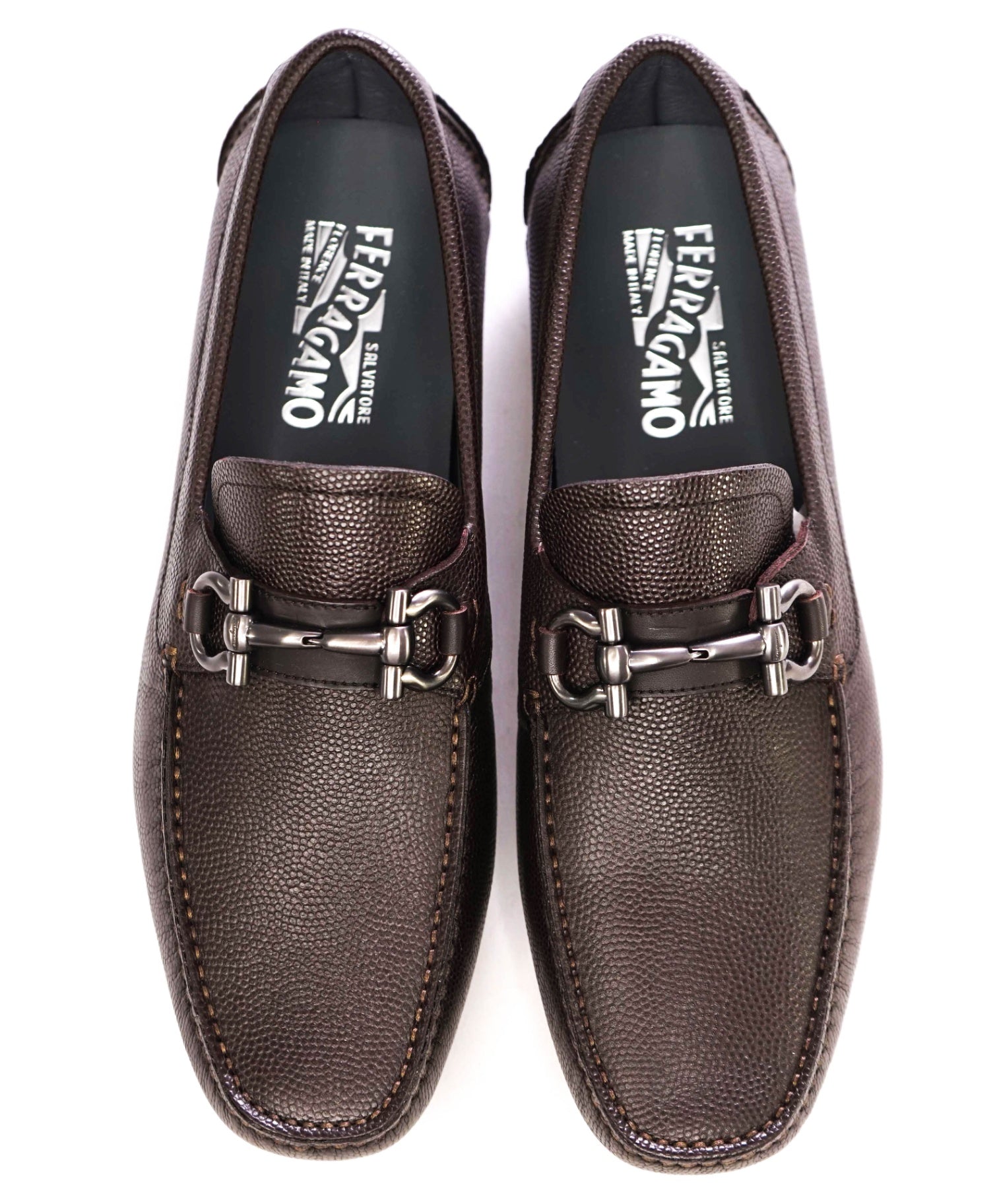 $800 Salvatore Ferragamo "PARIGI" Brown Leather Footwear US 8.5D