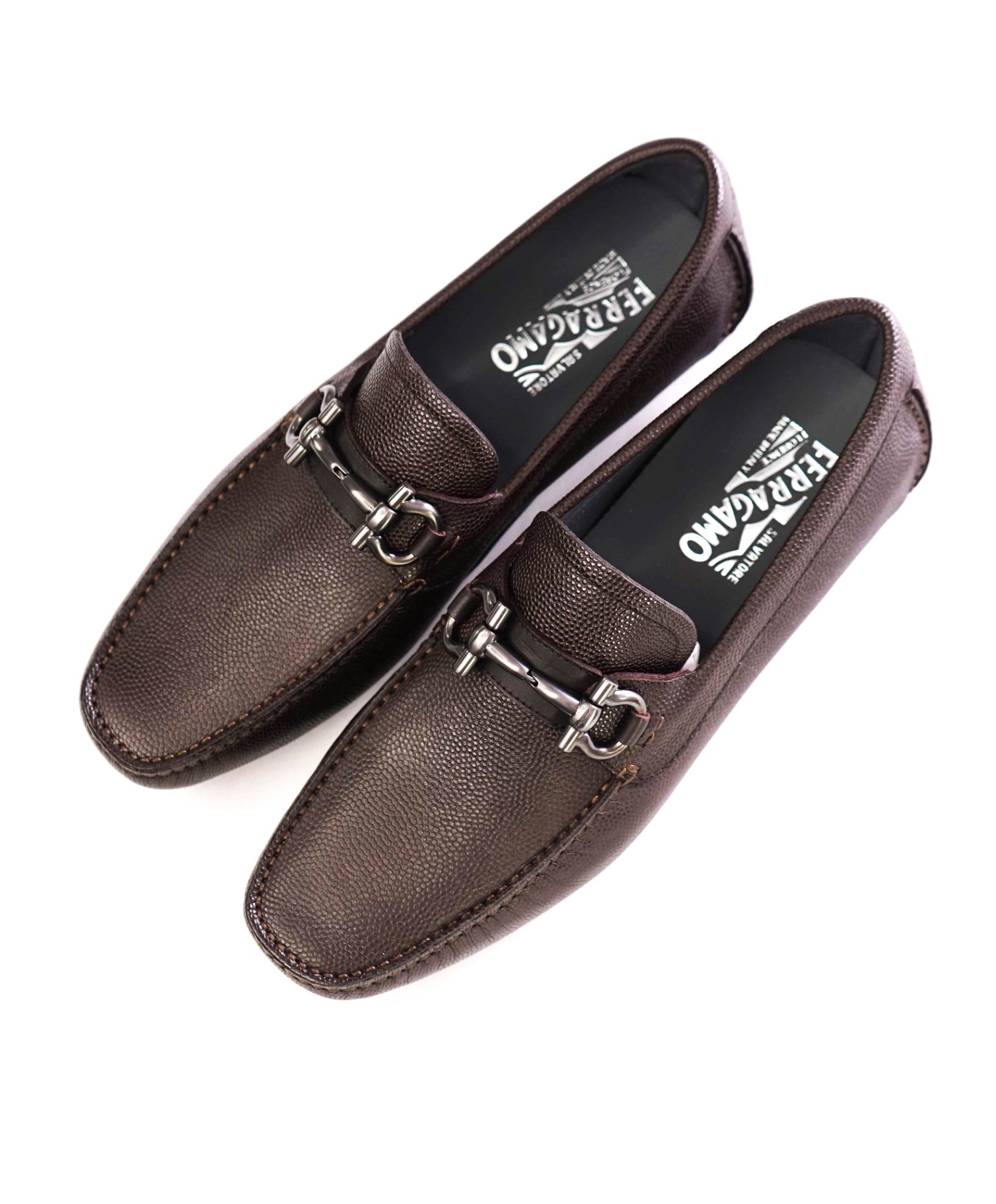 $800 Salvatore Ferragamo "PARIGI" Brown Leather Footwear US 8.5D