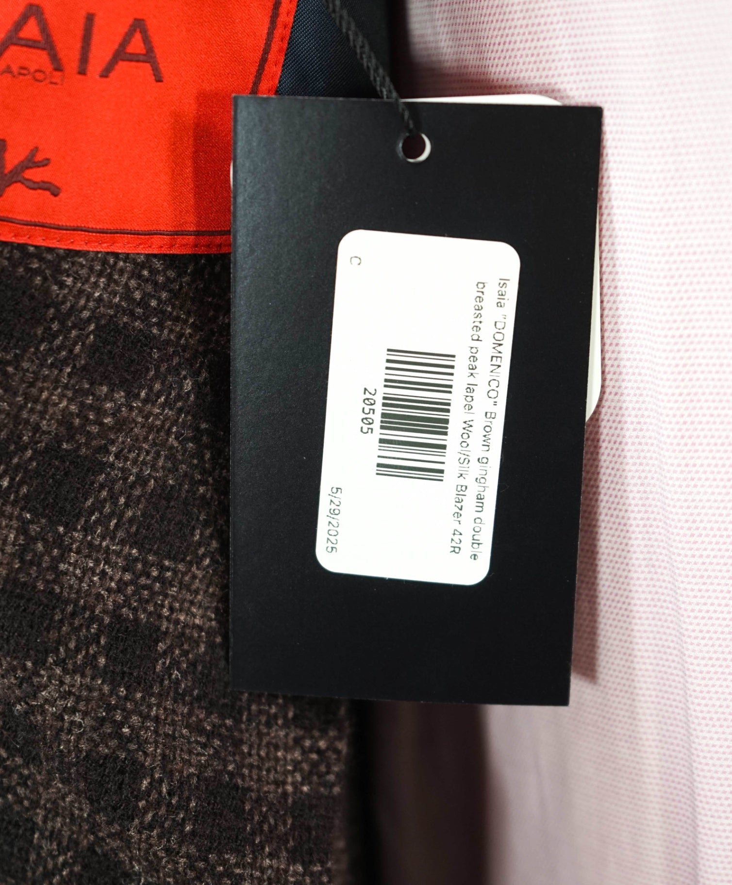 $3,995 ISAIA "DOMENICO" Brown Double Breasted Wool/Silk Blazer 42R