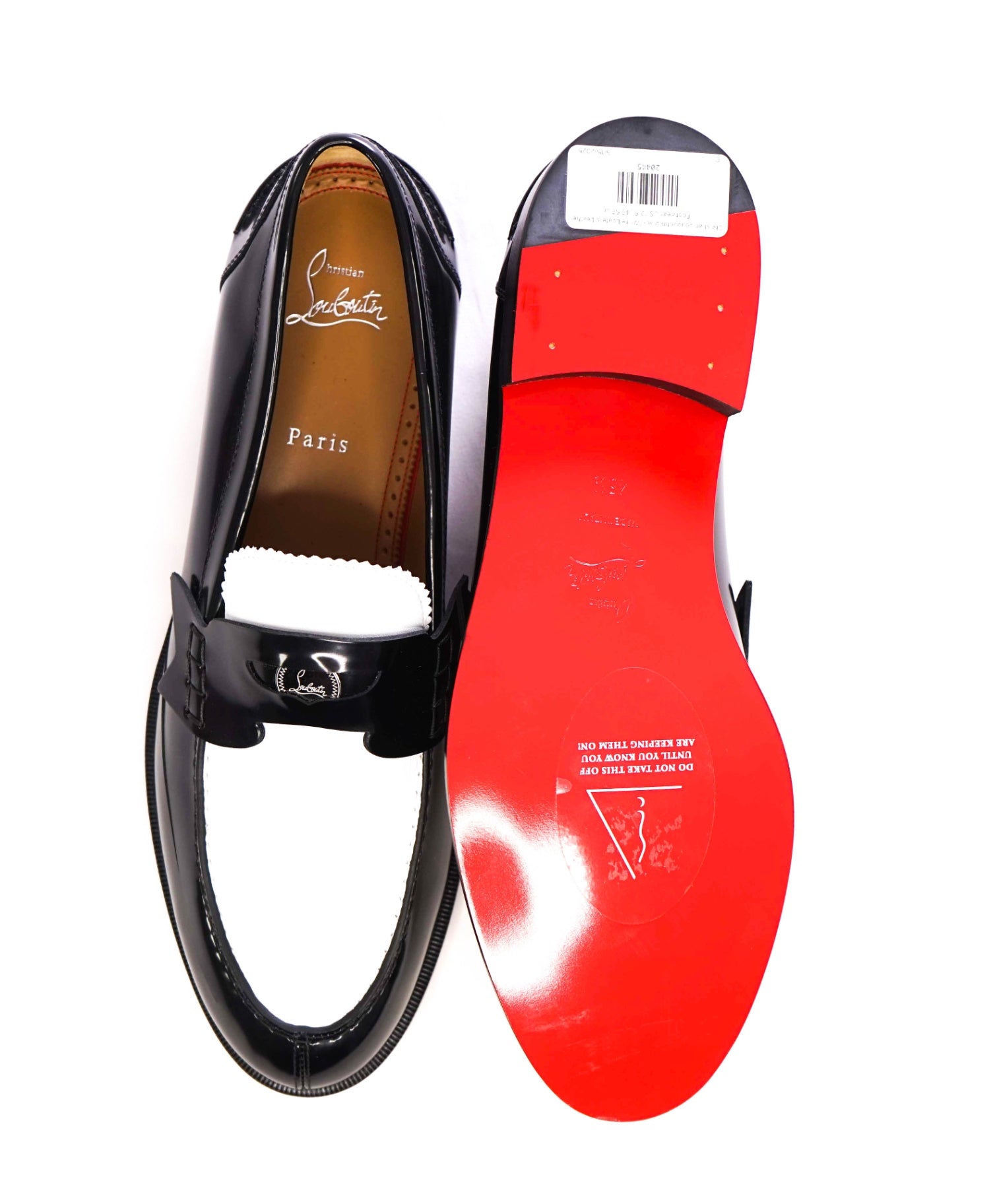 $1,145 CHRISTIAN LOUBOUTIN - *PENNY* Black/White Loafers US 12.5 (45.5EU)