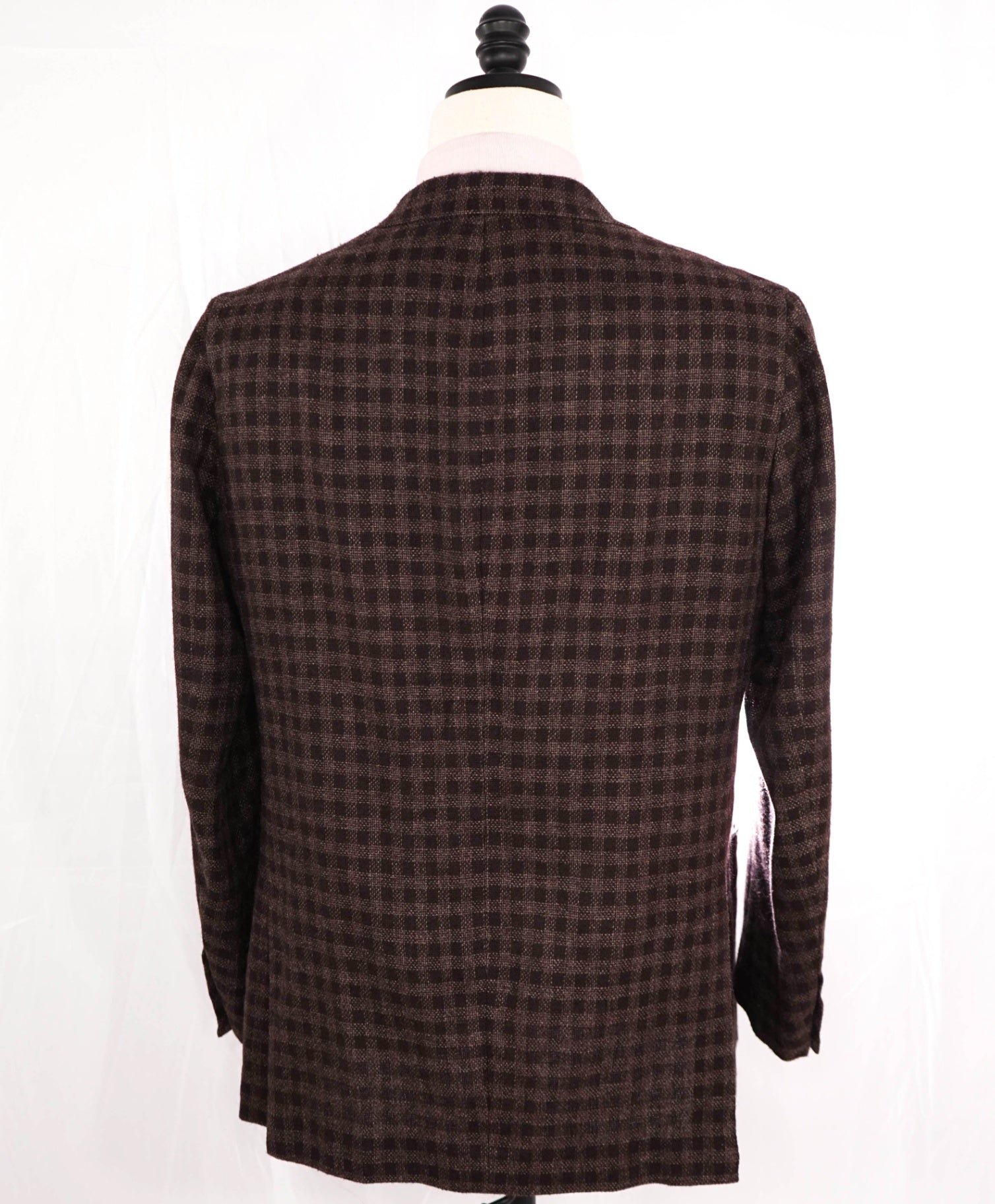 $3,995 ISAIA "DOMENICO" Brown Double Breasted Wool/Silk Blazer 42R