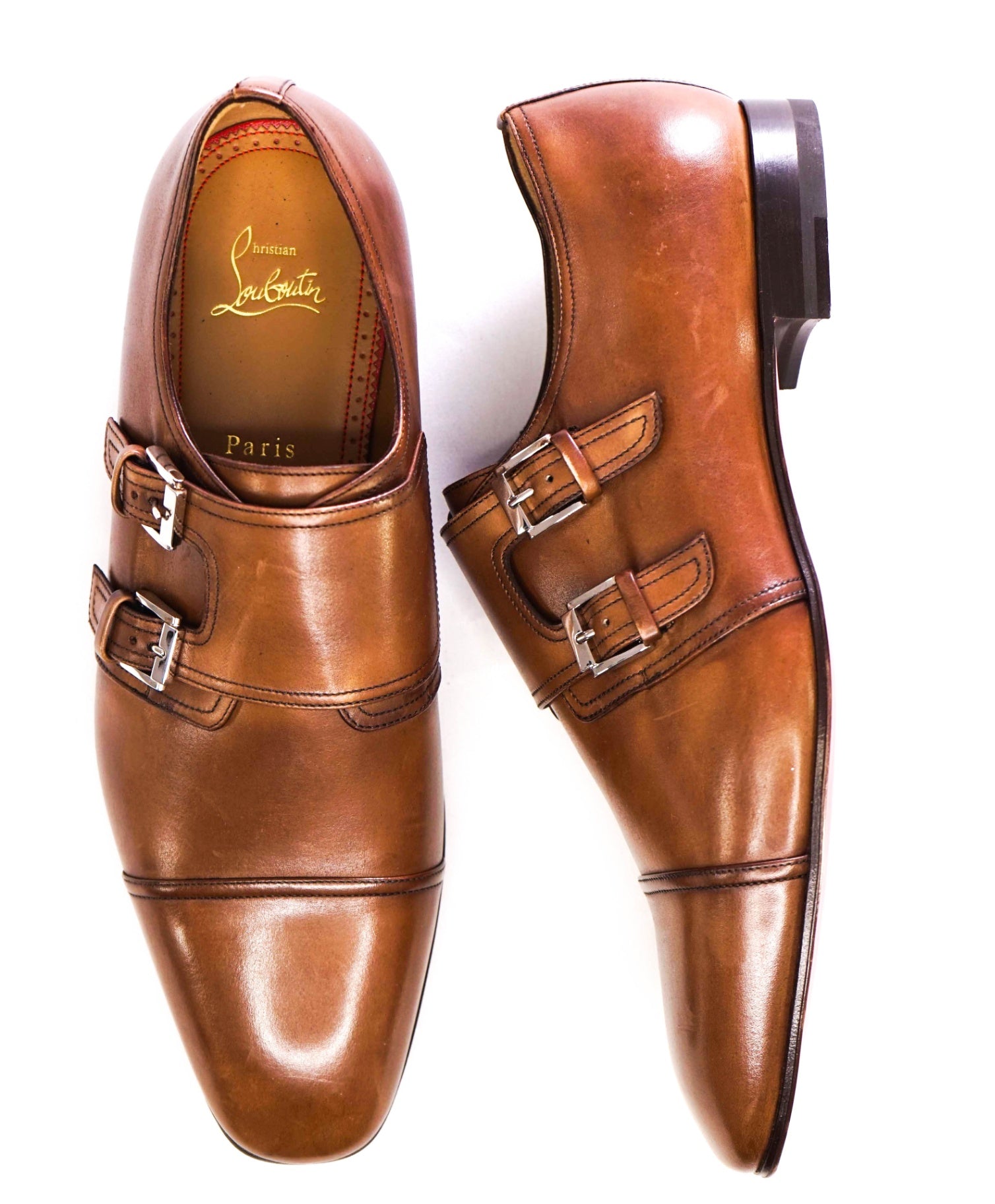 $1,150 CHRISTIAN LOUBOUTIN - *MORTIMER* Black Double Monk Loafers US 9.5 (42.5 EU)