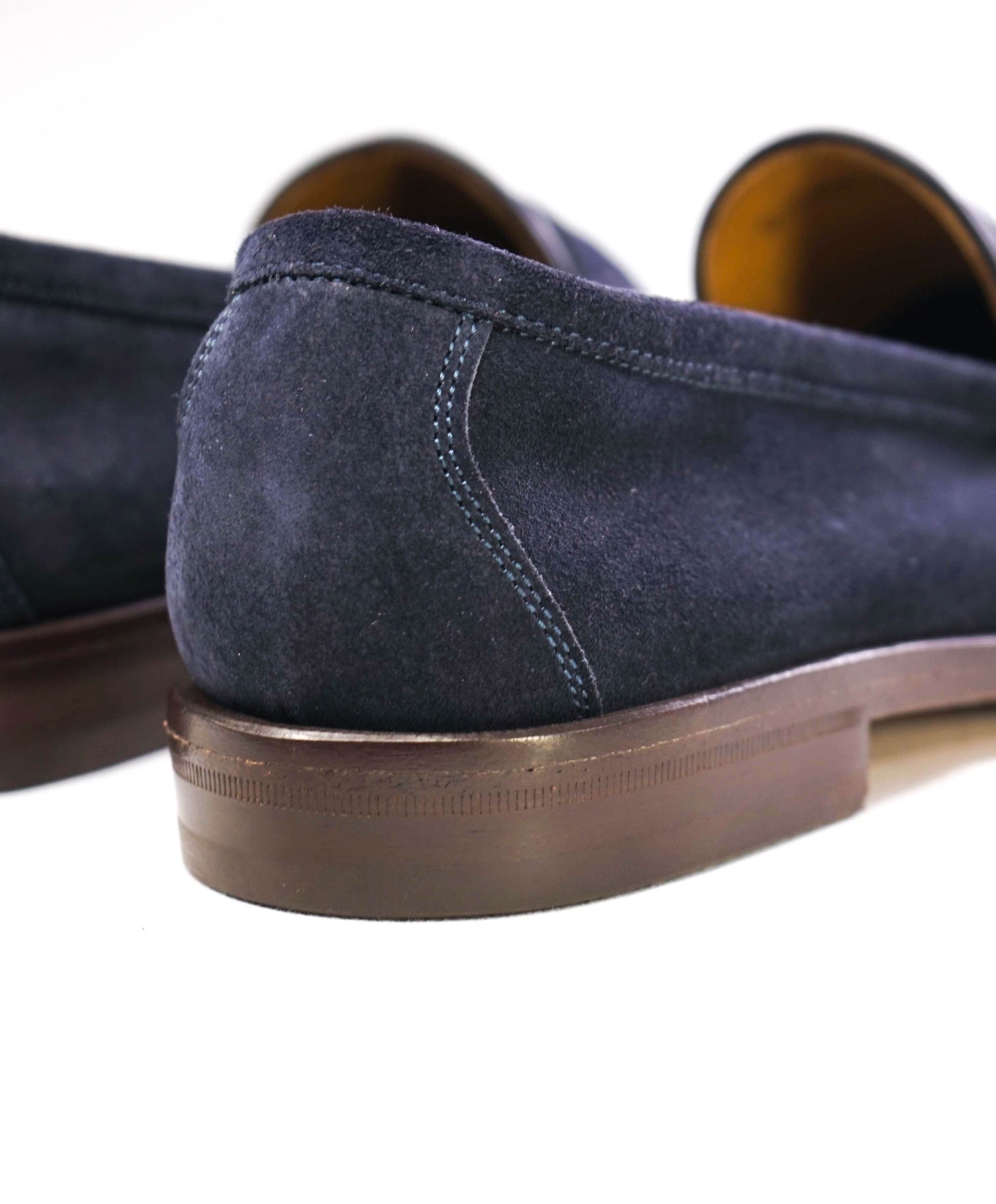 $995 Ralph Lauren Purple Lable Navy Suede Penny Loafers 8.5 D