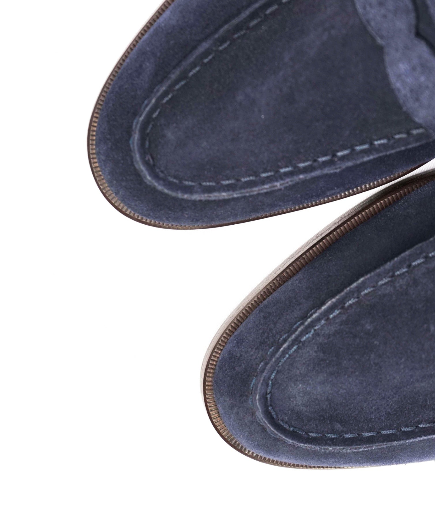 $995 Ralph Lauren Purple Lable Navy Suede Penny Loafers 8.5 D