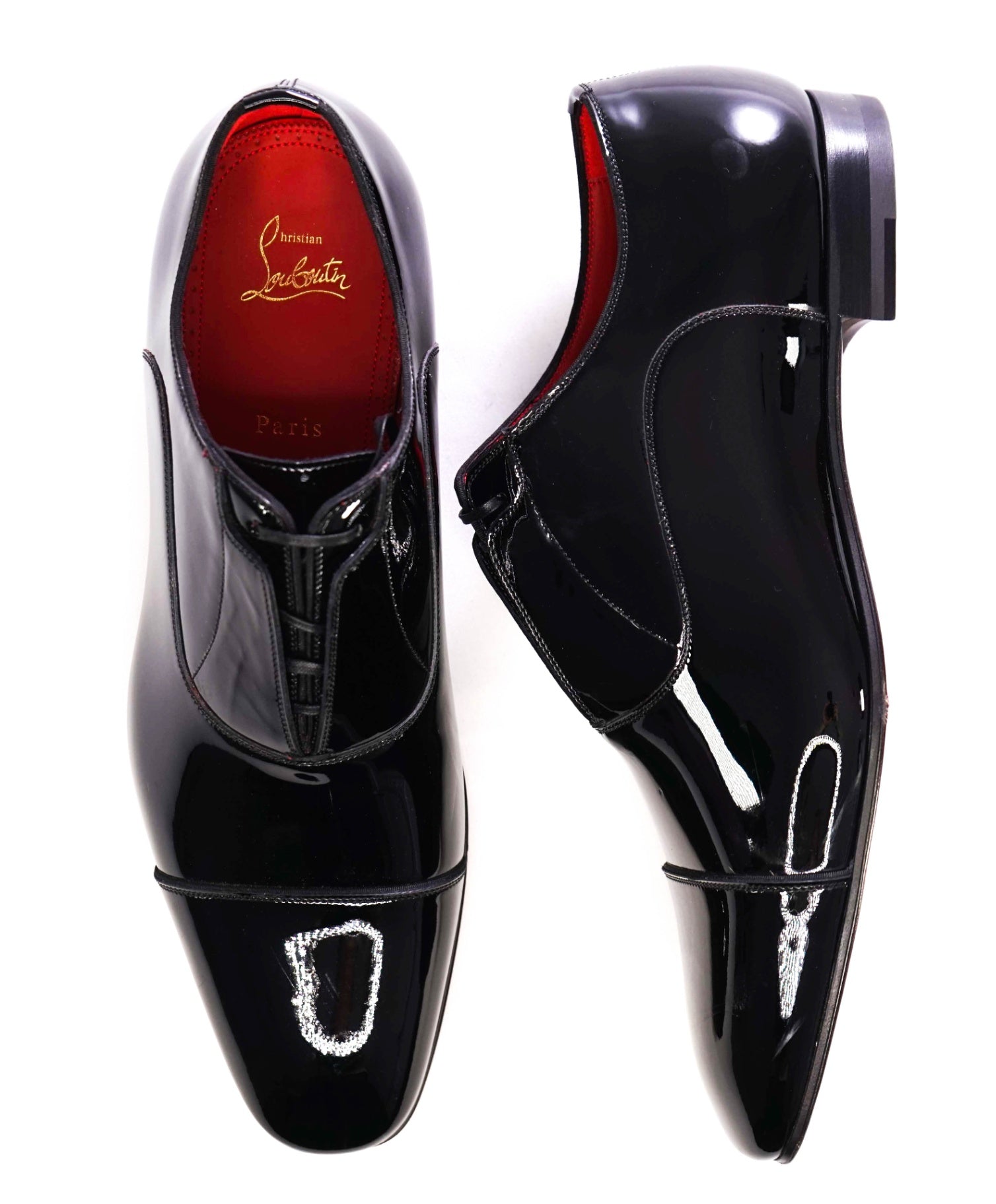 $1,100 Christian Louboutin Black "GREGHOST" Patent Oxfords US 11.5 (44.5EU)