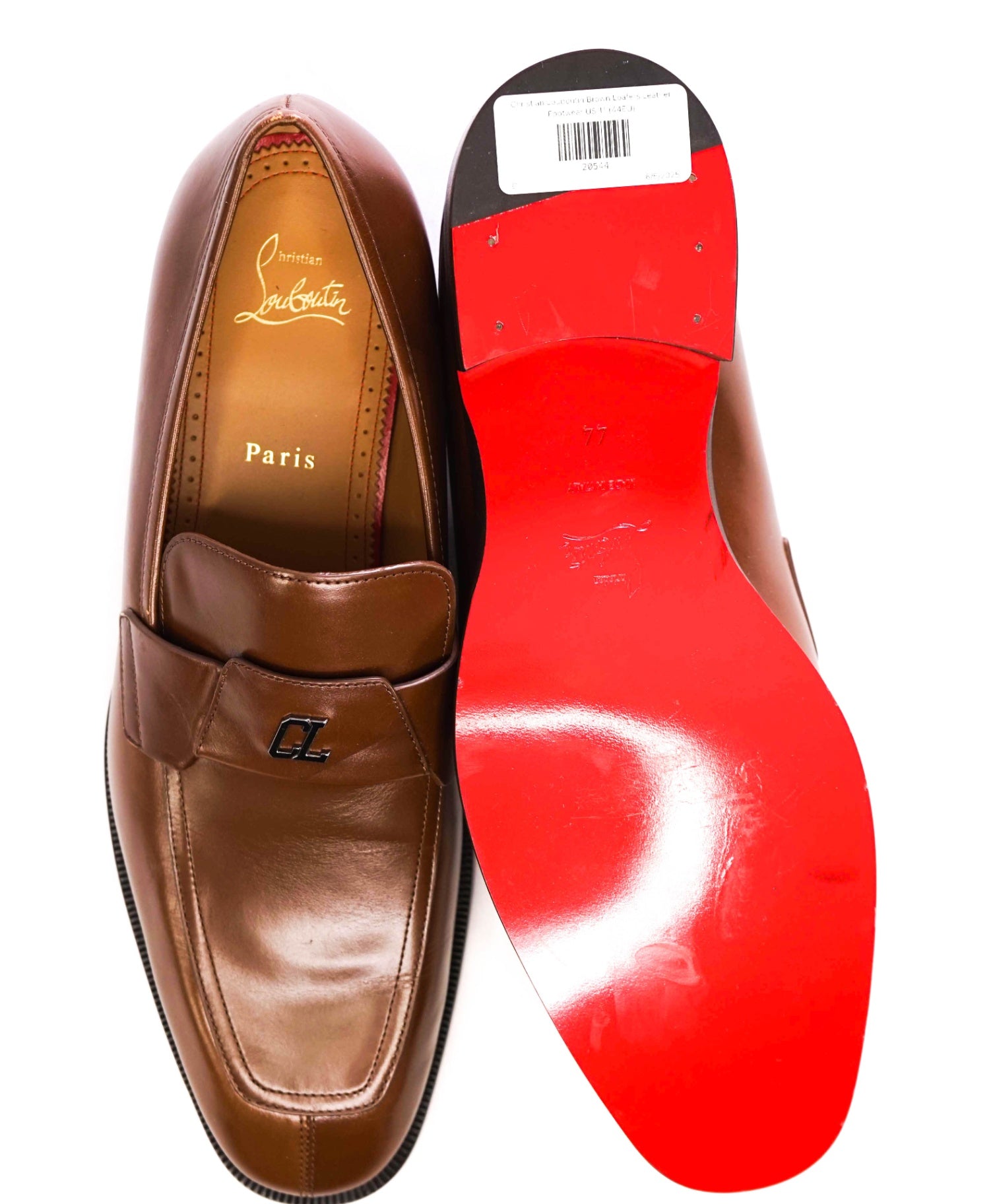 $1,100 CHRISTIAN LOUBOUTIN - *VARSIMOC* Brown Leather Loafers US 11 (44EU)