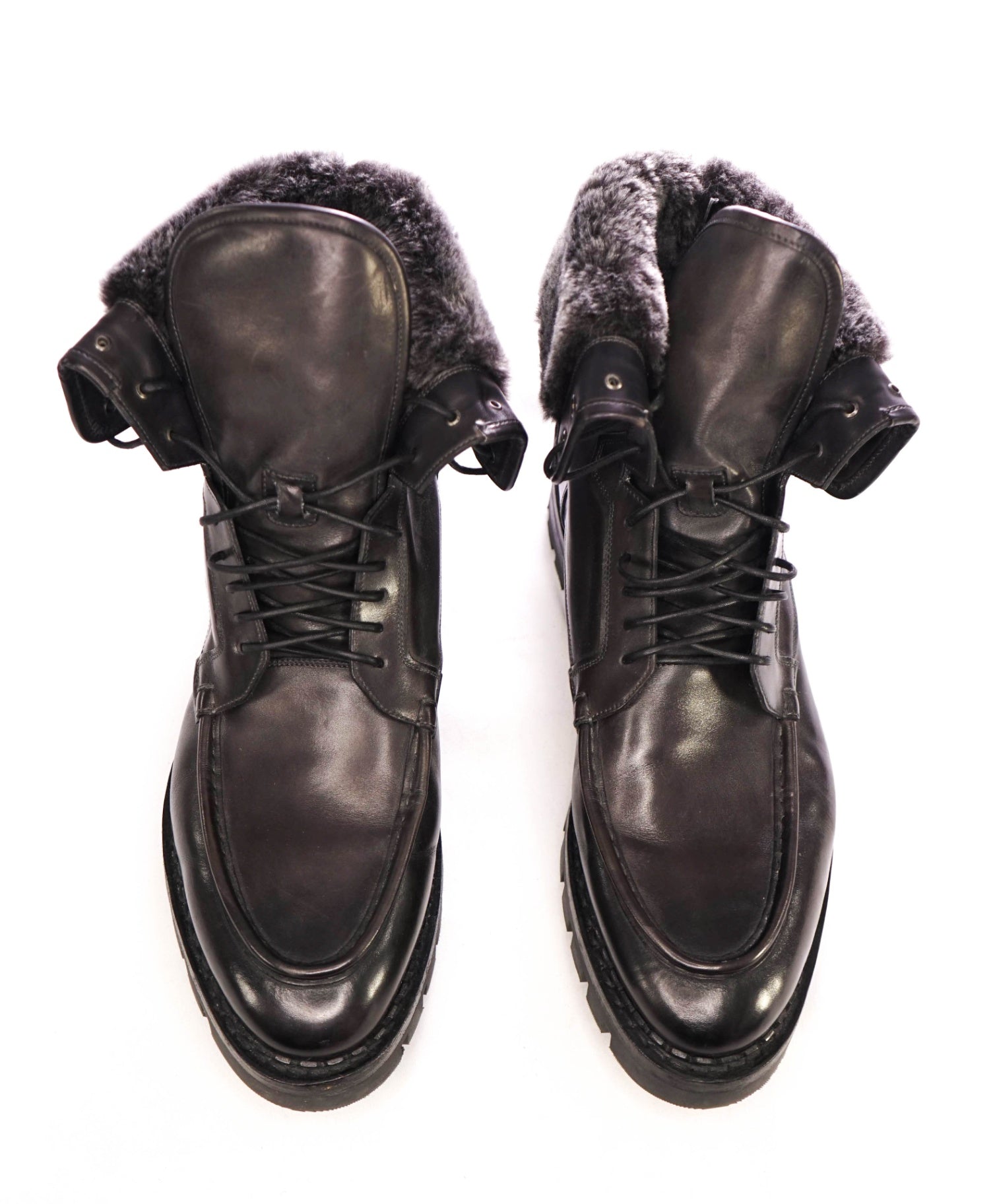 $1,490 Santoni Boots Leather RABBIT FUR US 11 (UK10)