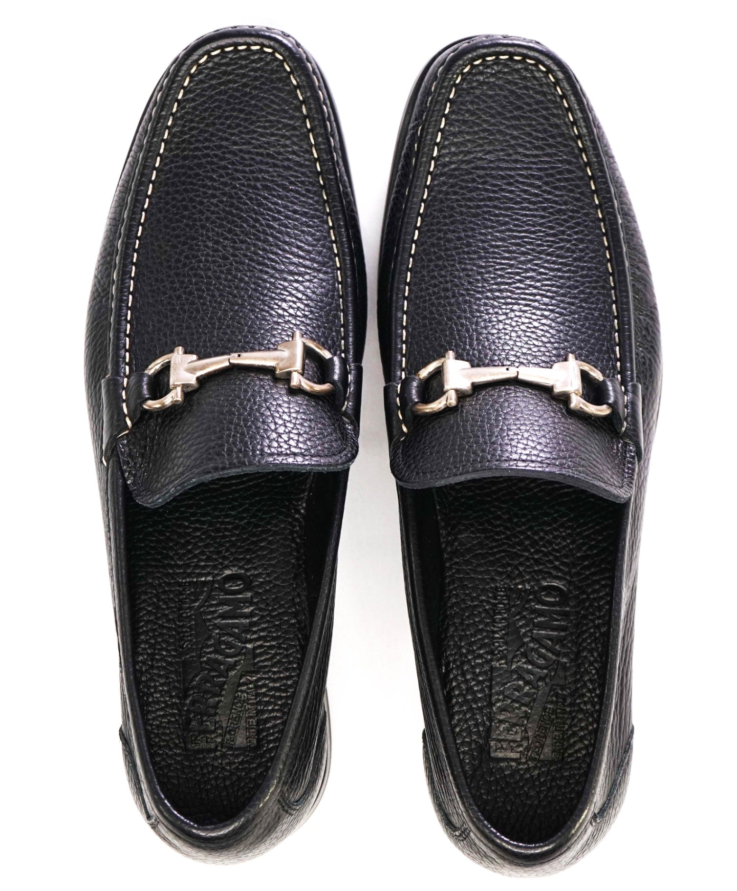 Salvatore Ferragamo Black Loafers Leather Footwear 8.5 D