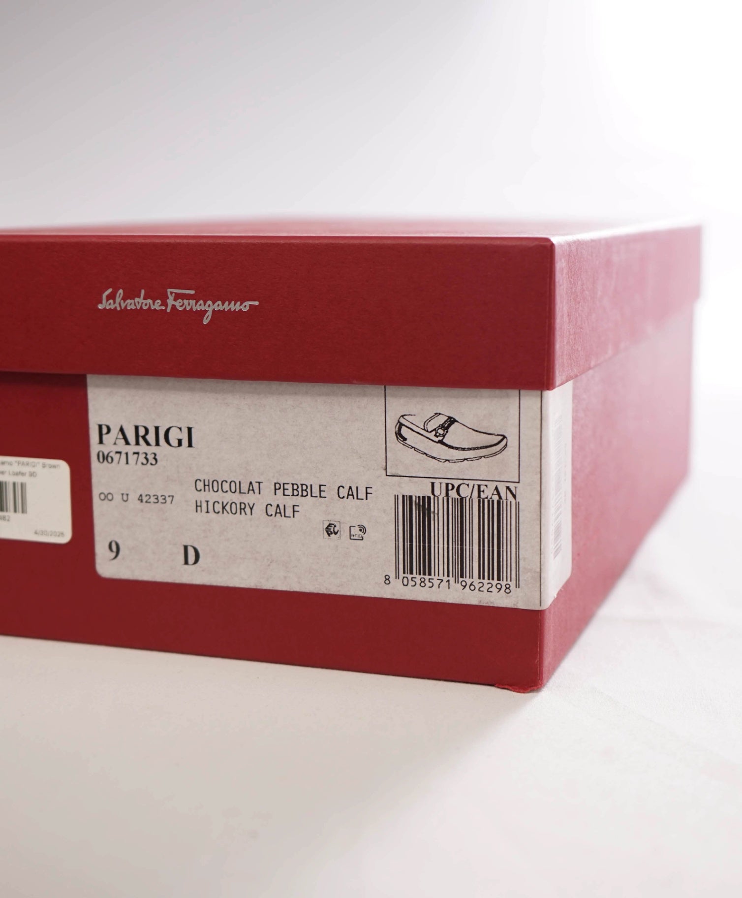 $800 Salvatore Ferragamo "PARIGI" Brown Pebbled Leather Loafer 9D
