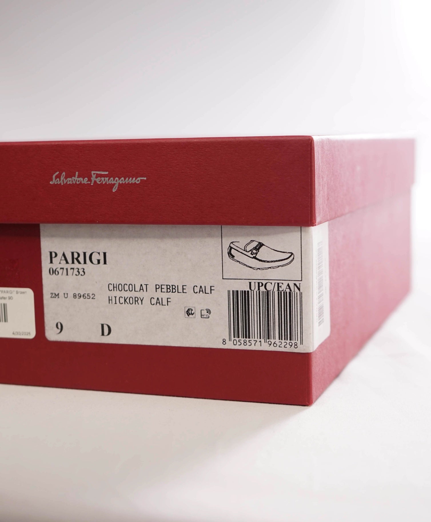 $800 Salvatore Ferragamo "PARIGI" Brown Pebbled Leather Loafer 9D
