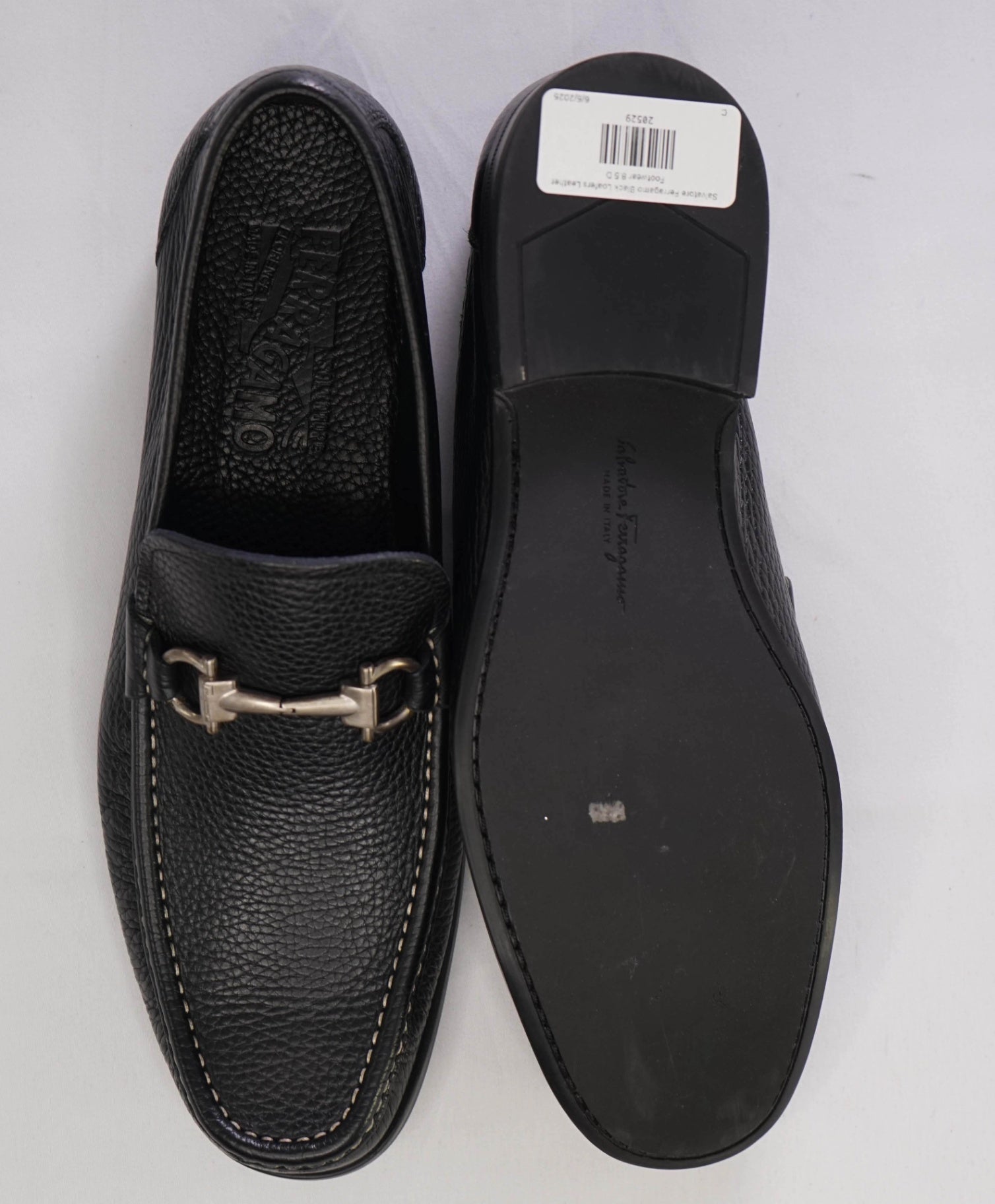 Salvatore Ferragamo Black Loafers Leather Footwear 8.5 D