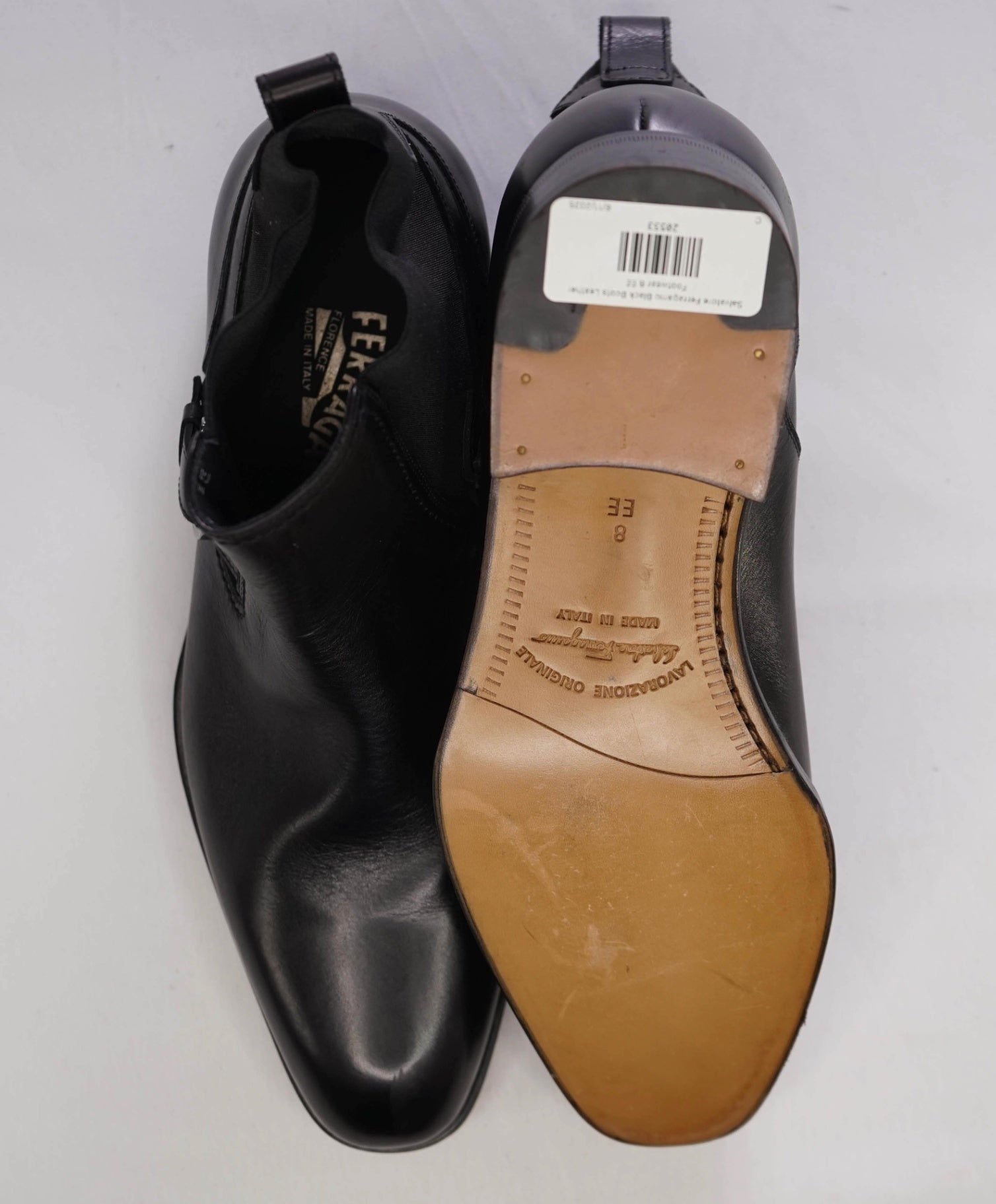 $1,190 Salvatore Ferragamo GANCINI Buckle Black Ankle Boots 8 EE