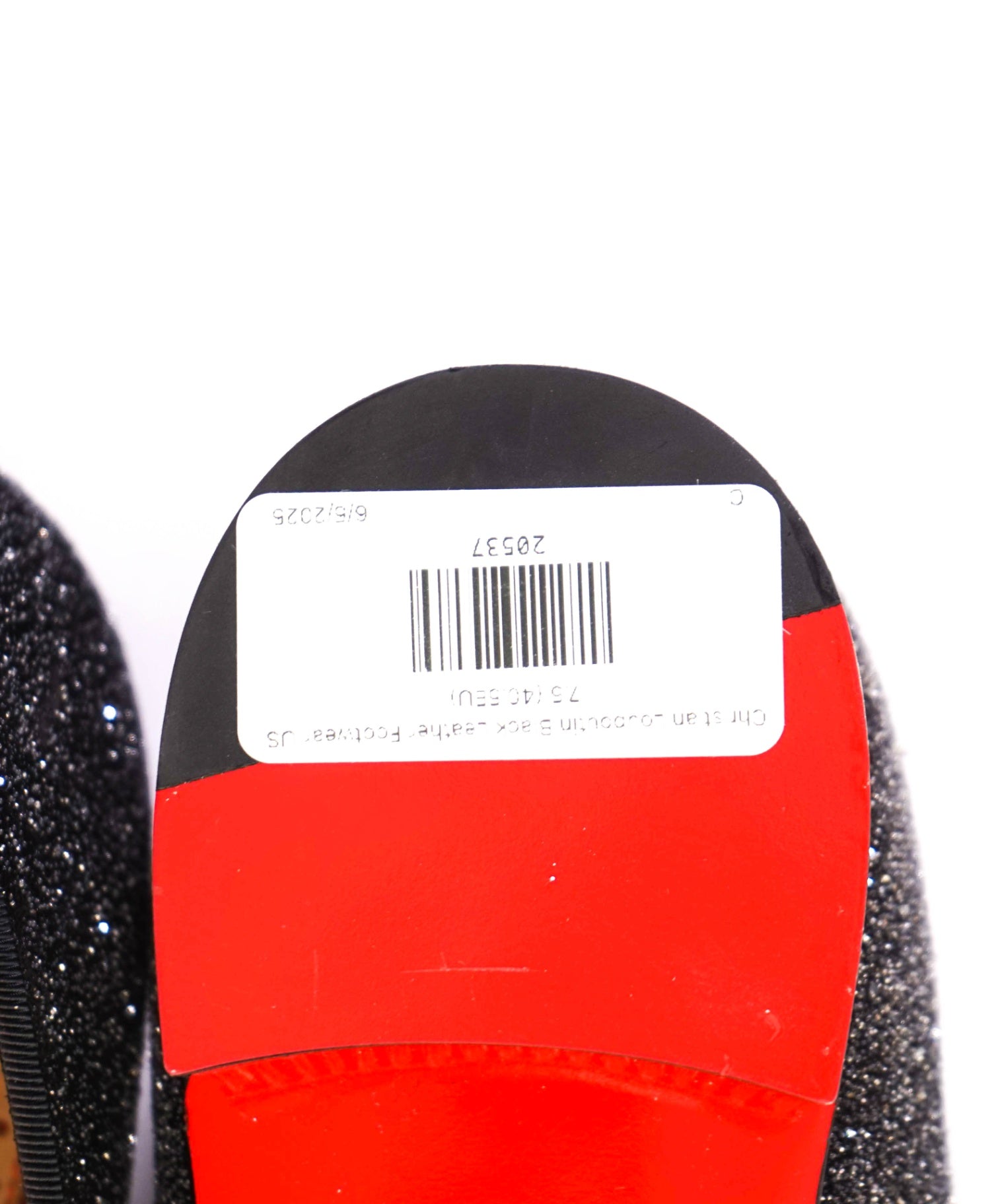 $1,100 Christian Louboutin Black Glitter Leather Footwear US 7.5 (40.5EU)