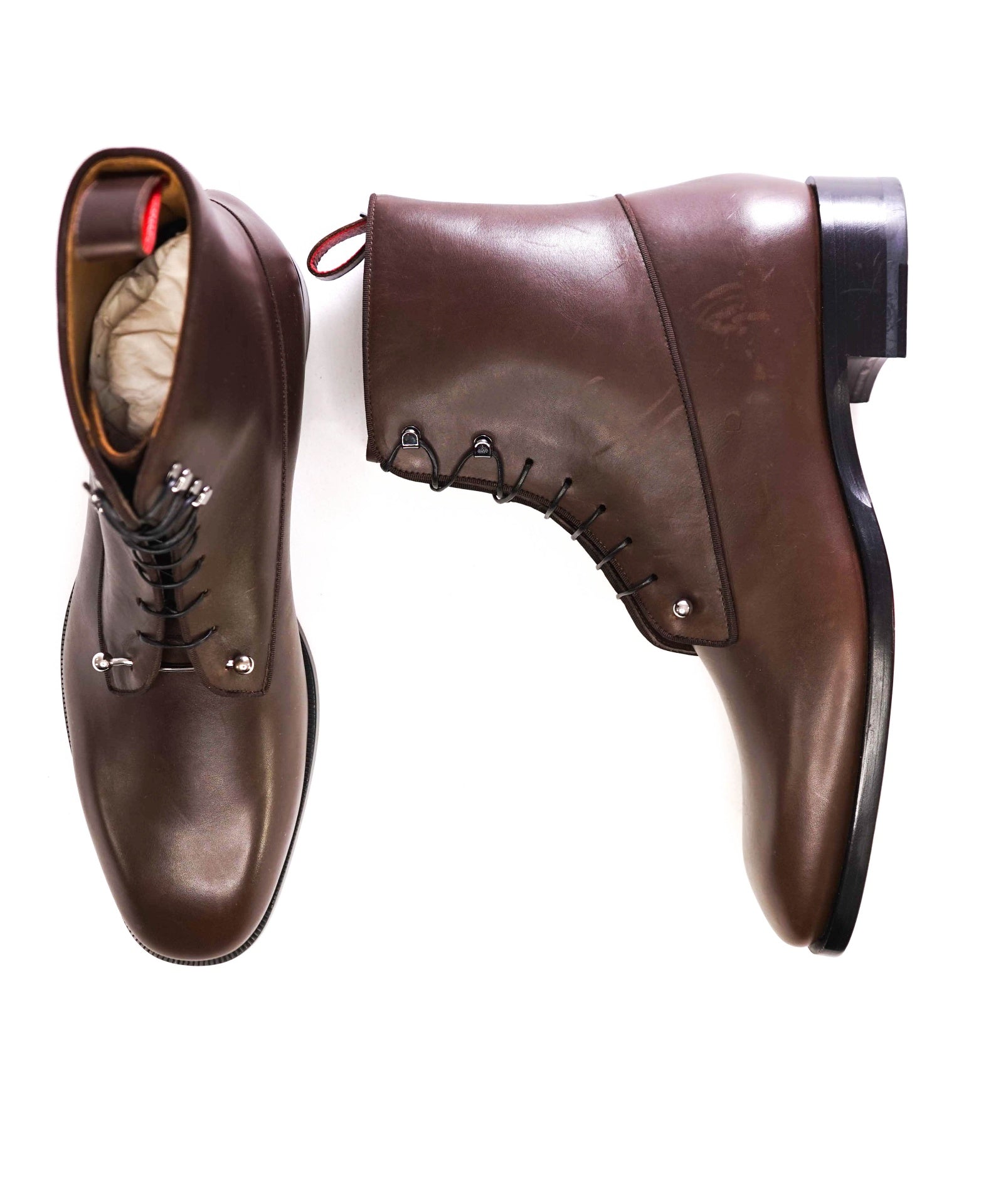 $1,445 Christian Louboutin "Chambeli" Brown Boots Leather US 10.5 (43.5EU)