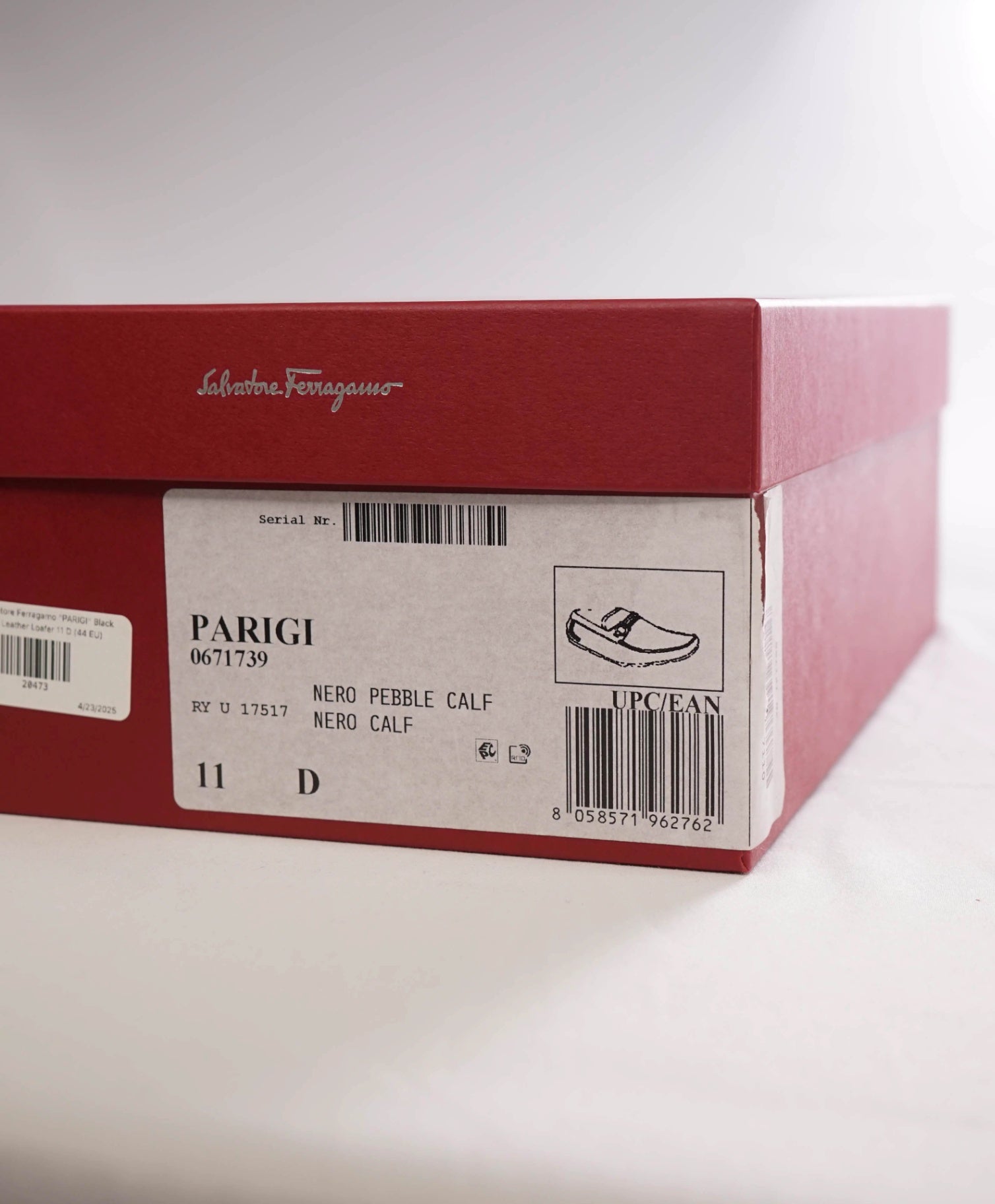 $800 Salvatore Ferragamo "PARIGI" Black Pebbled Leather Loafer 11 D (44 EU)