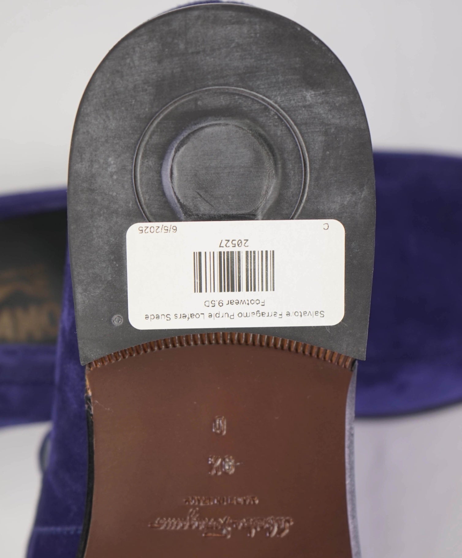 $850 Salvatore Ferragamo "FELICE" Blue Suede Loafers 9.5D